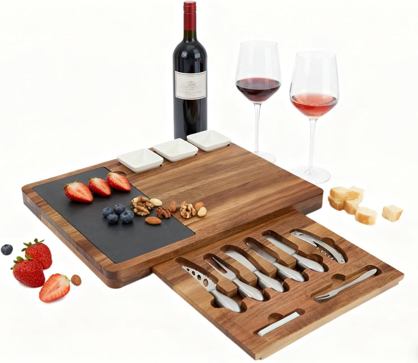 Käsebrett-Set mit Werkzeugen, 16,9 x 13,1 Zoll