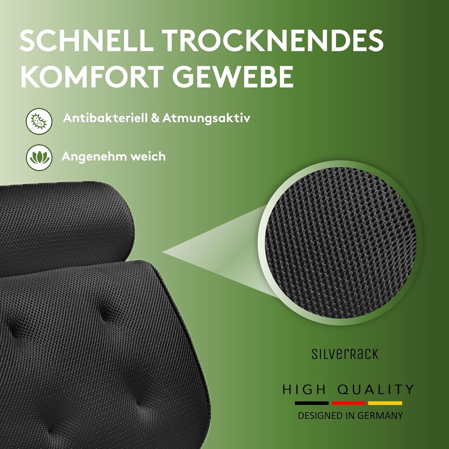 Nackenkissen für Badewanne - Geschenkidee Weihnachten, 3D Schwarz