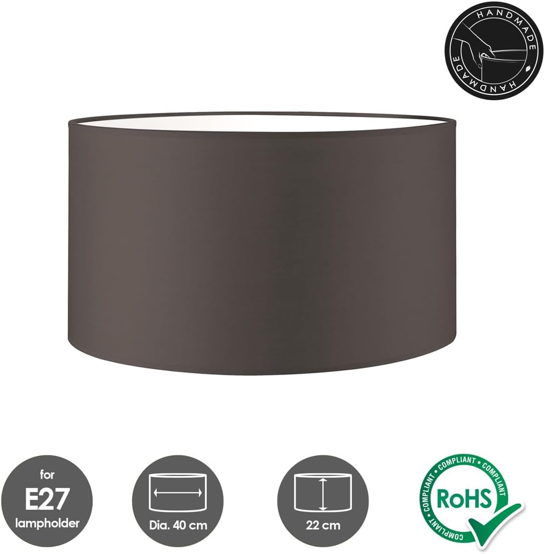 Moderner Lampenschirm für E27 Fassung, Brown 40cm durchmesser 22cm höhe