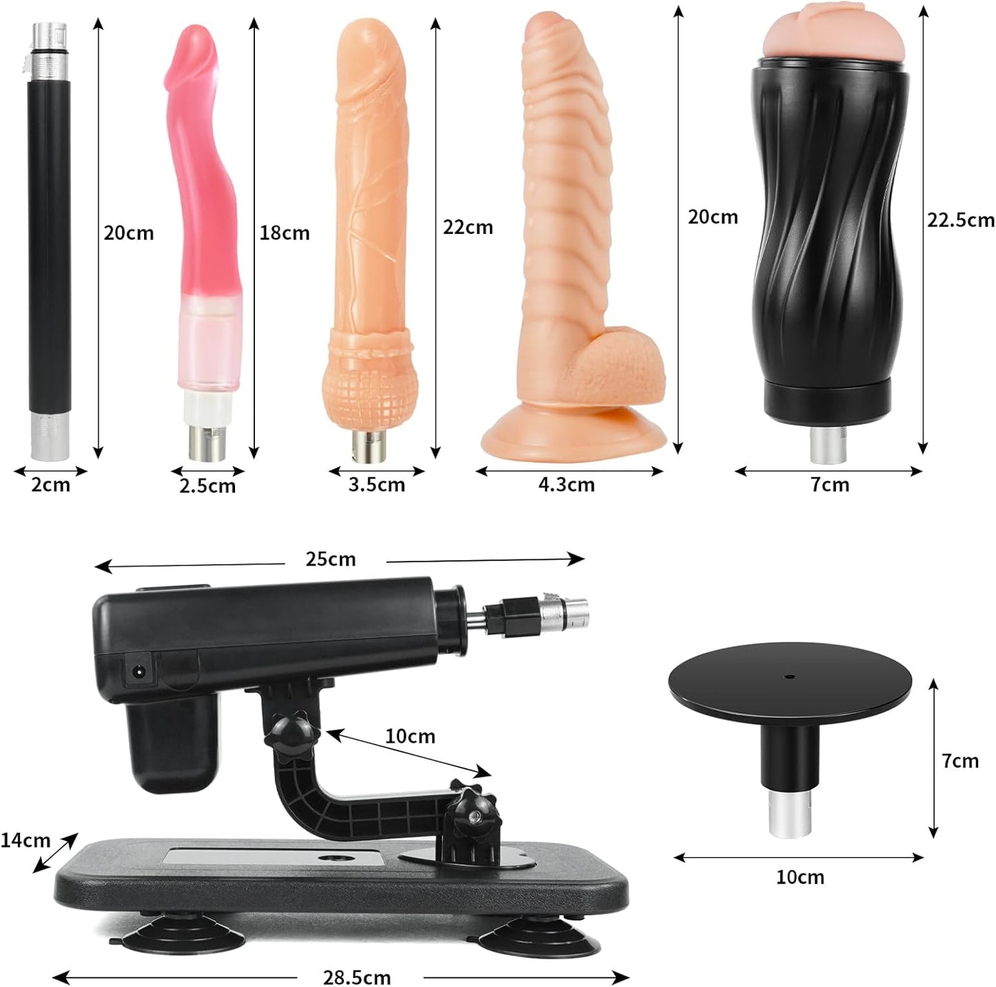 Automatische Sexmaschine B3 mit Masturbator und Dildos, B3