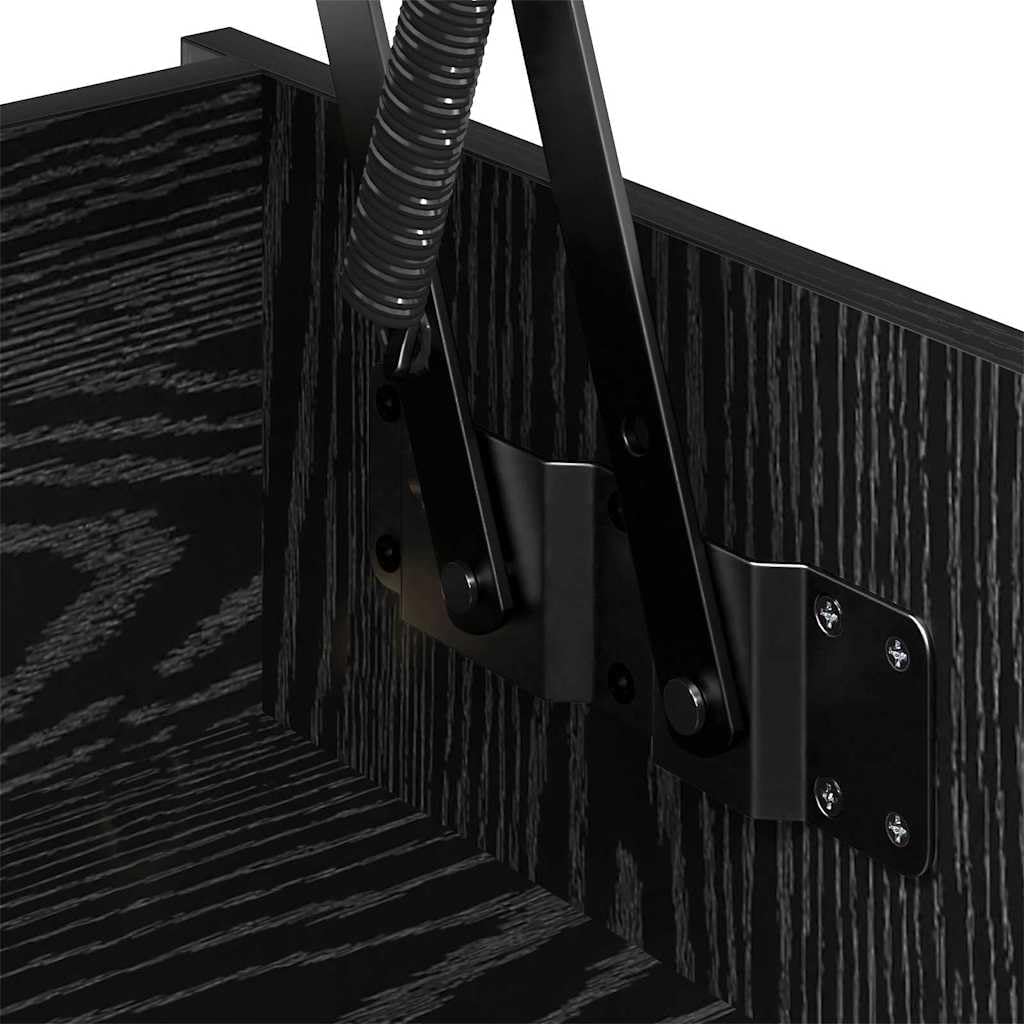 Rechteckiger Klapptisch mit Stauraum, Schwarz 80 x 50.5 x 41.5 cm