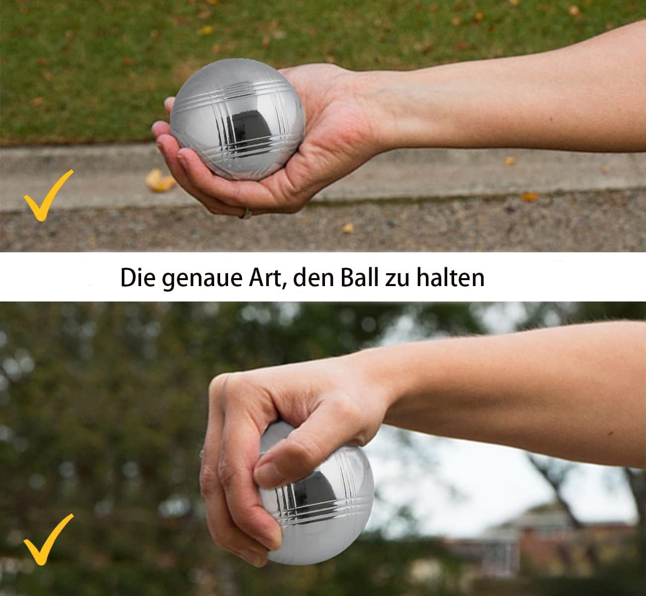 Boccia-Set mit 8 Metallkugeln & Zubehör