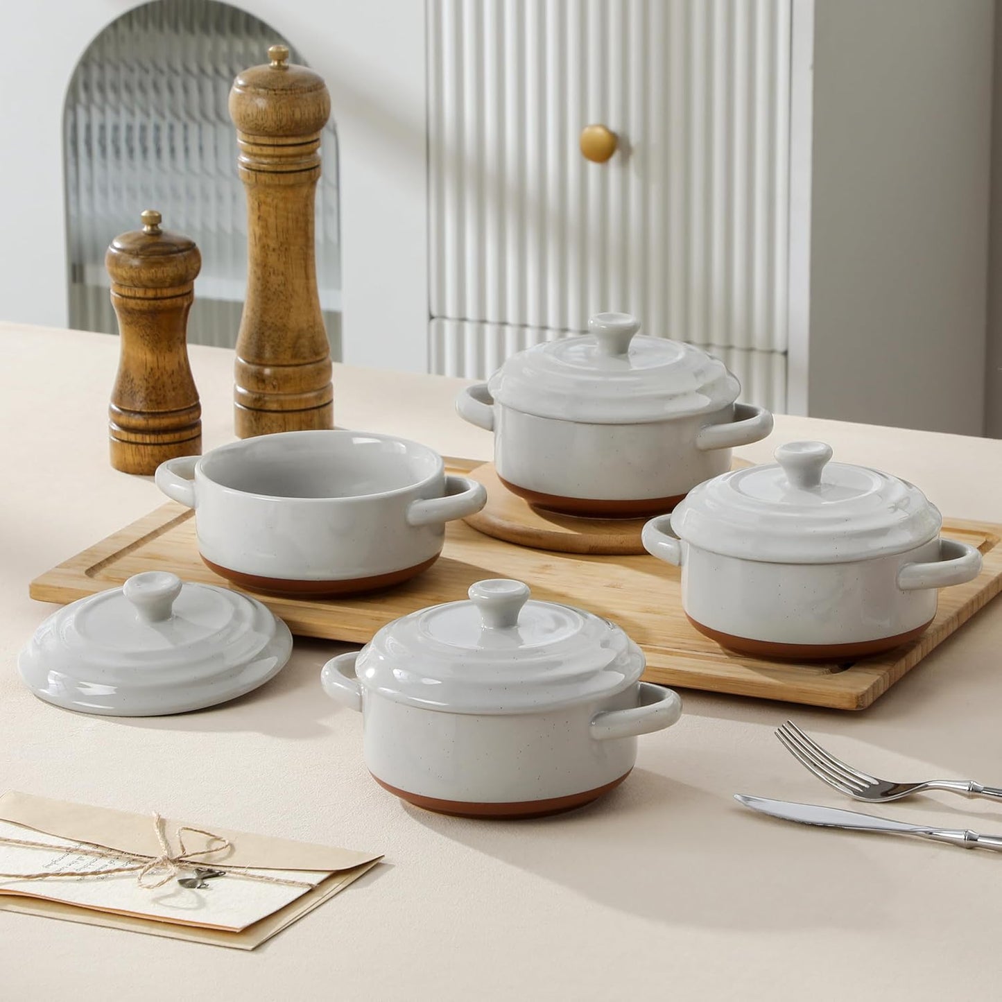 Mini Cocotte Auflaufform-Set, grau