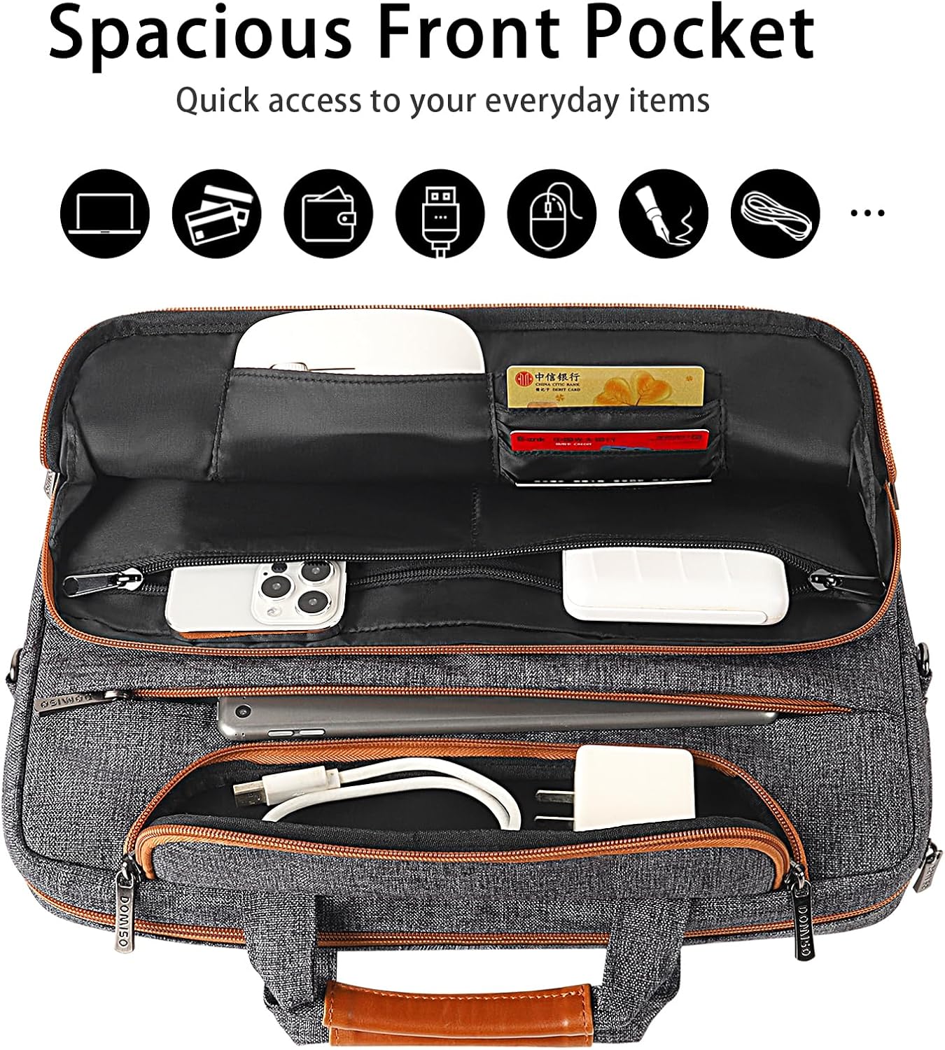 Wasserdichte Laptoptasche, 17 - 17,3 Zoll Dunkelgrau