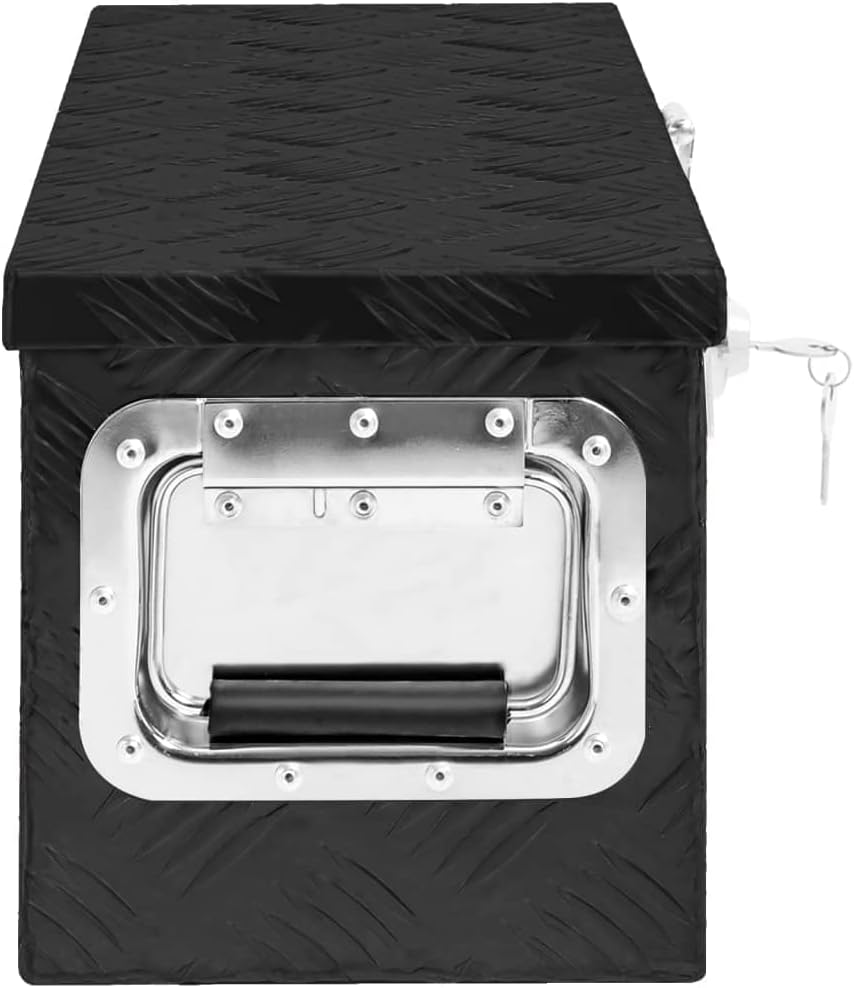 Aluminium-Aufbewahrungs- & Transportkoffer (60 x 23,5 x 23 cm), 60 x 23.5 x 23 cm Schwarz