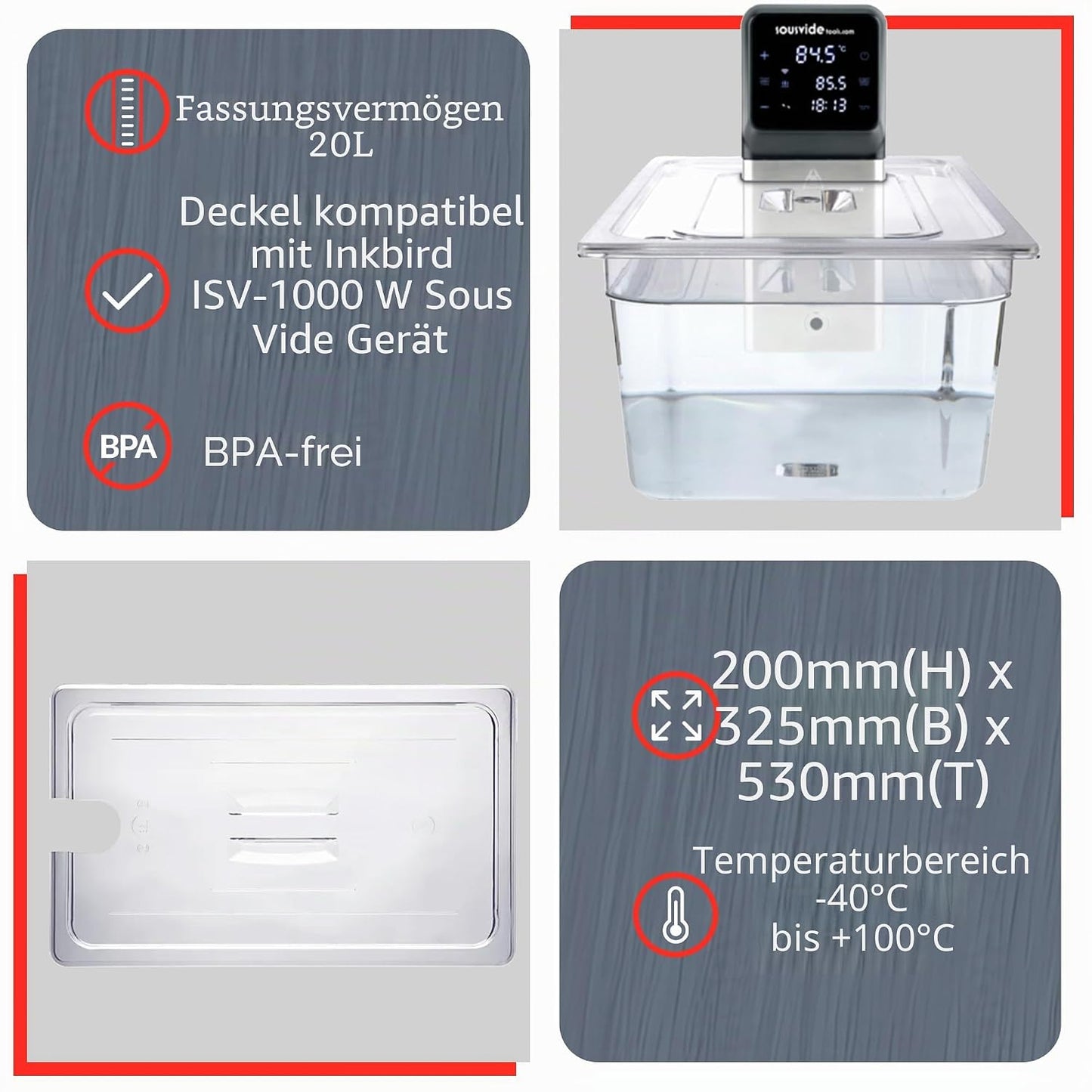 Sous Vide Container 20 l mit Deckel