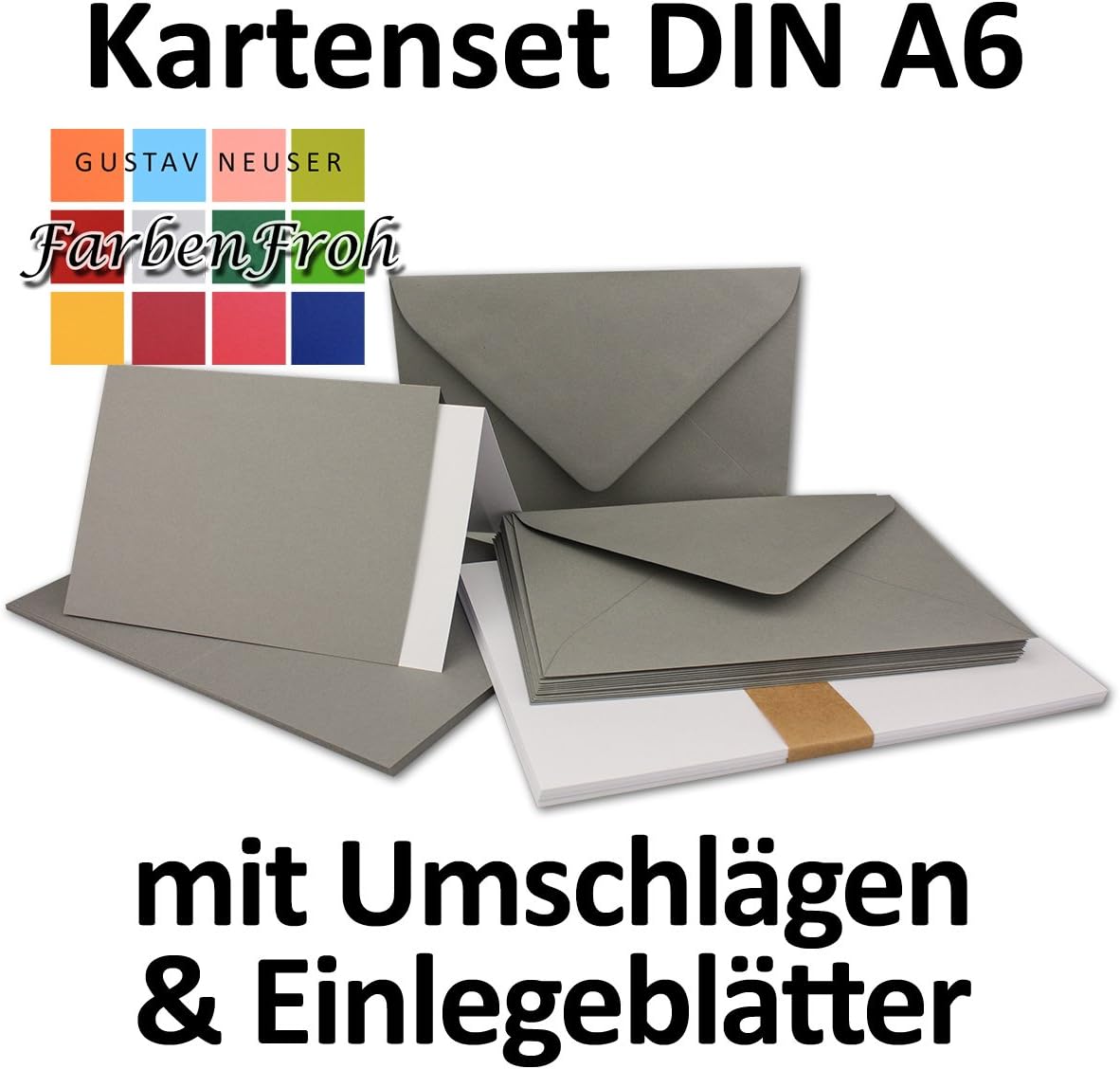 Faltkarten-Set mit Umschlägen und Einleger (75-teilig), 75 Karten-Sets 34-Graphitgrau