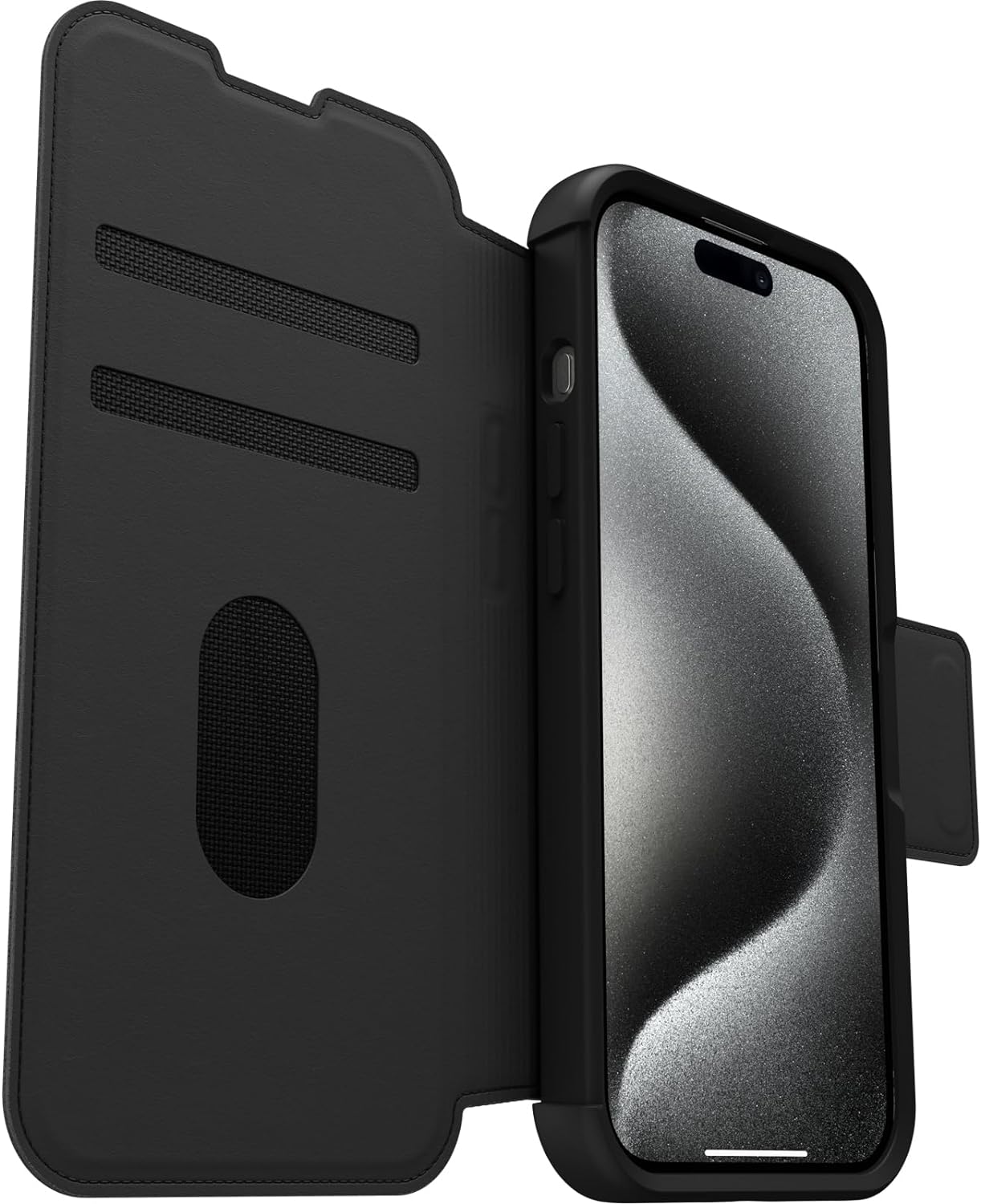 Strada Folio, Strada MagSafe, iPhone 15 Pro, Schwarz