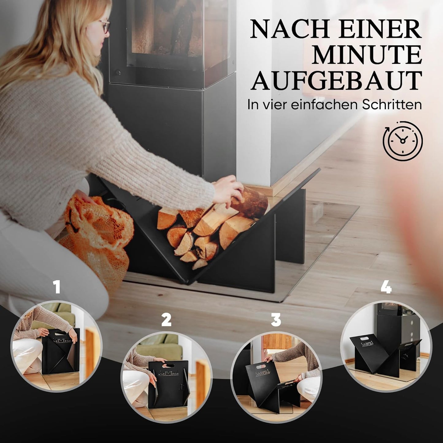 Klappbares Kaminholzregal