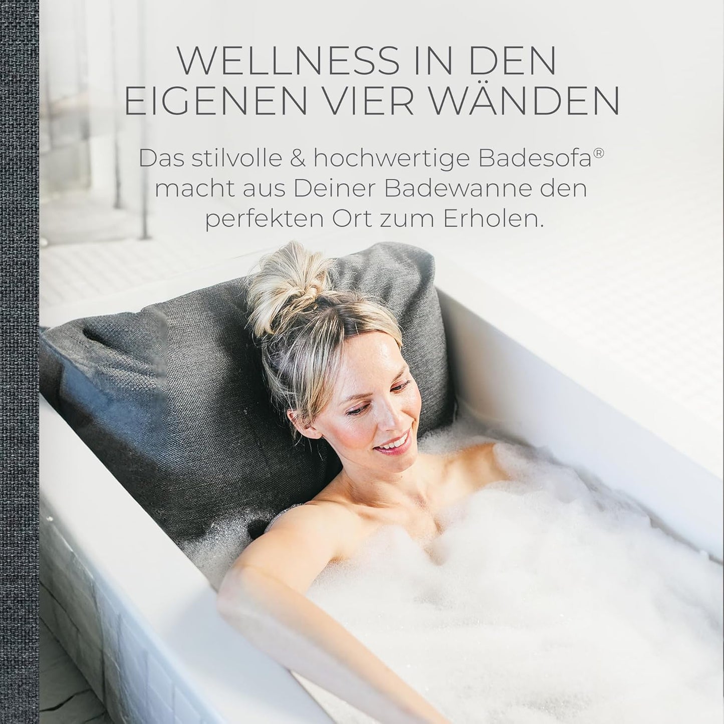 Badewannen-Kissen schnelltrocknend, waschbar, Anthrazit Small