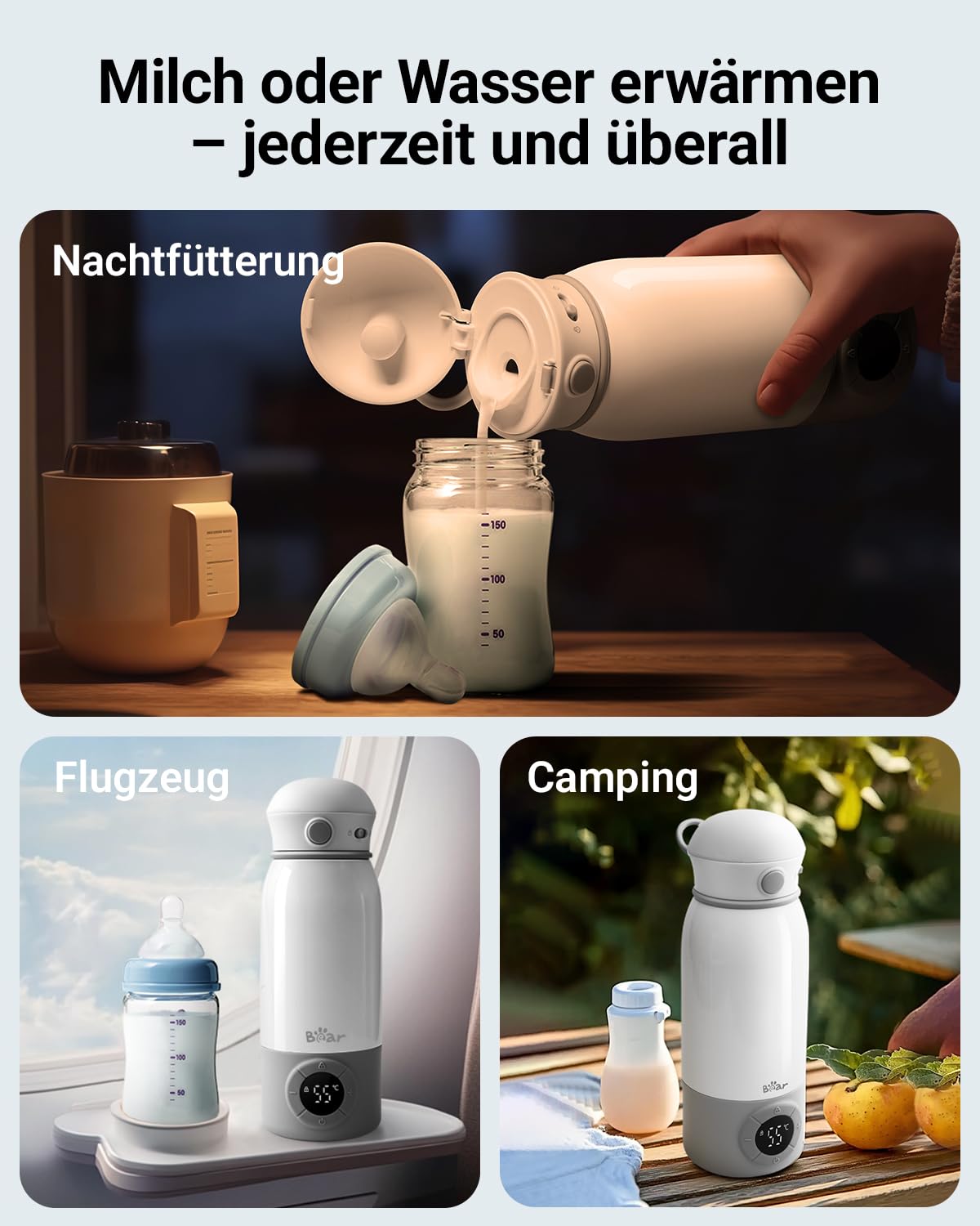 Tragbarer Flaschenwärmer für Baby