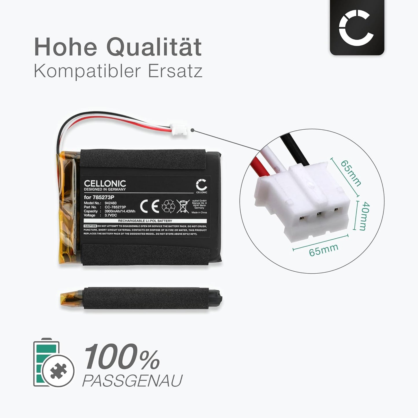 Ersatzakku für Tigerbox Touch, 3900mAh