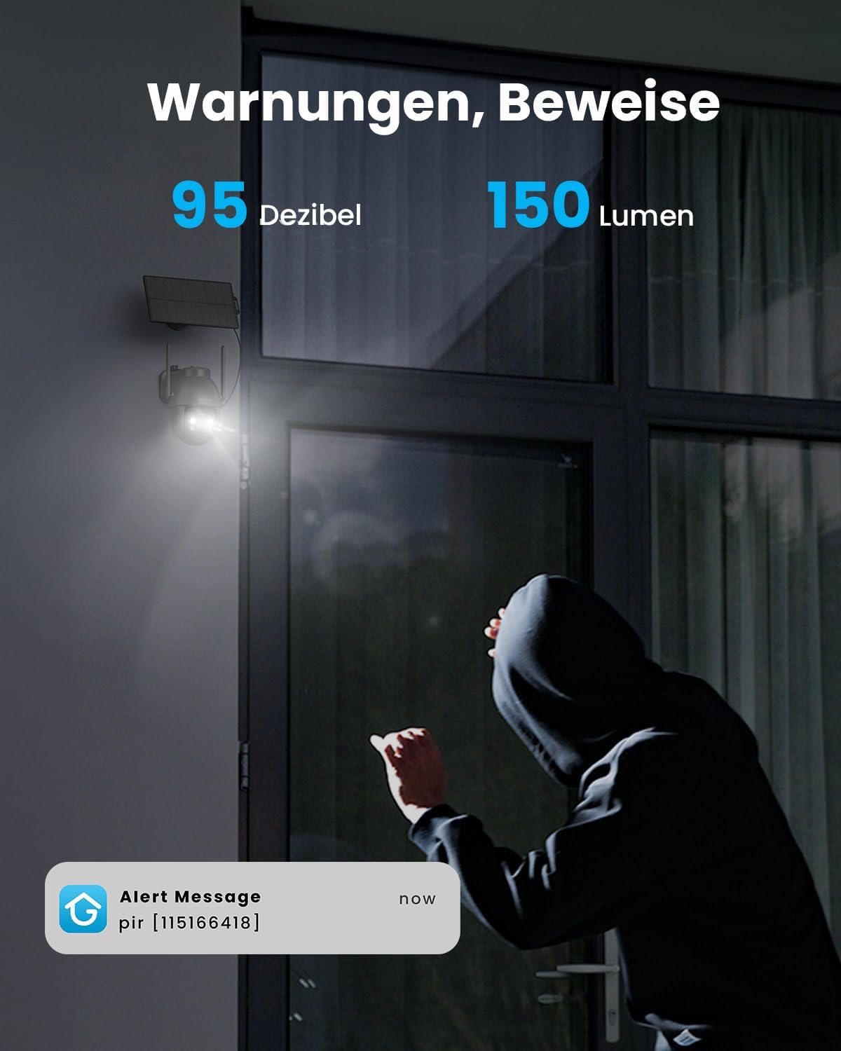 2K 3MP HD Solar-Überwachungskamera, 360° PTZ, 2 Stück, Schwarze 2