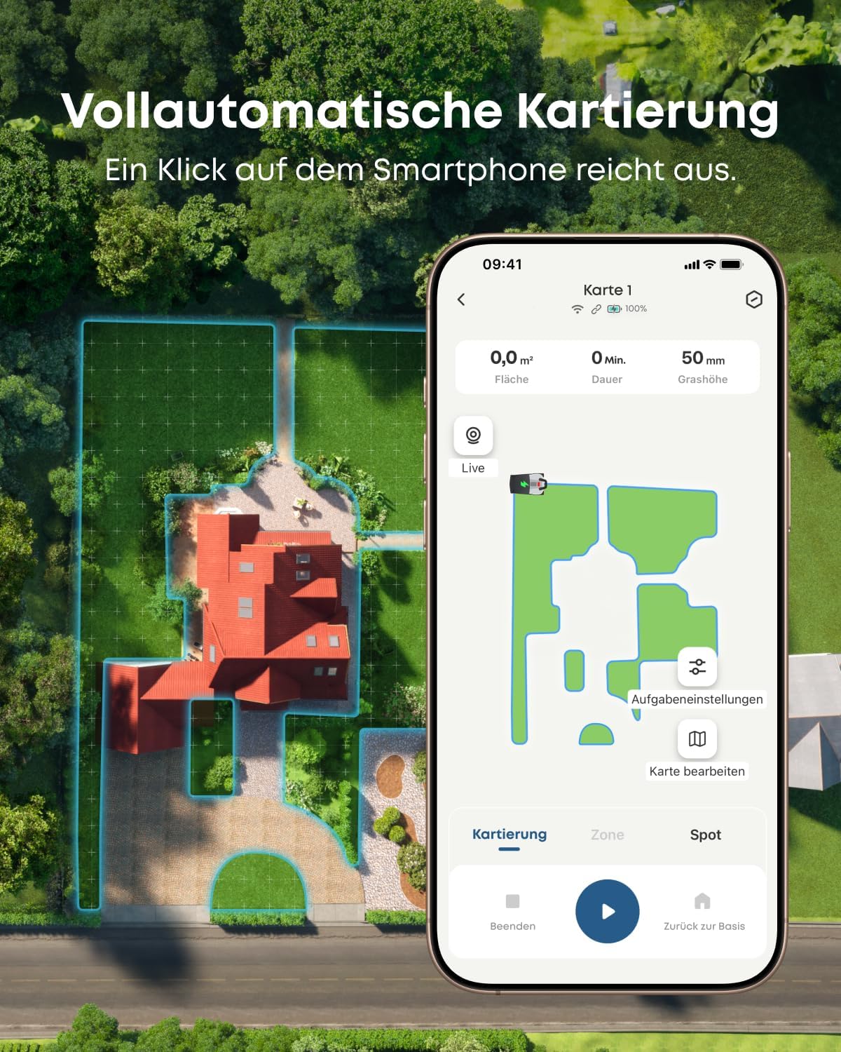 E15 Mähroboter mit Smart-Navigation bis 800m², E15 Garten bis 800m²