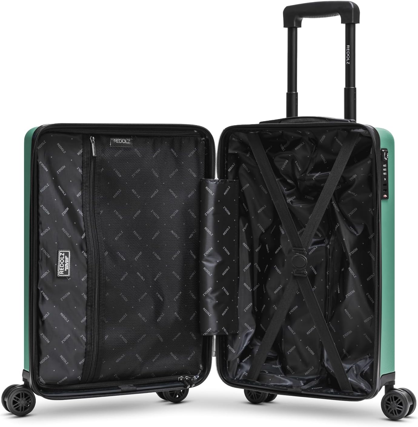 Essentials 08 Kabinen-Koffer mit TSA-Schloss, Koffer S (55 cm) Green Blue
