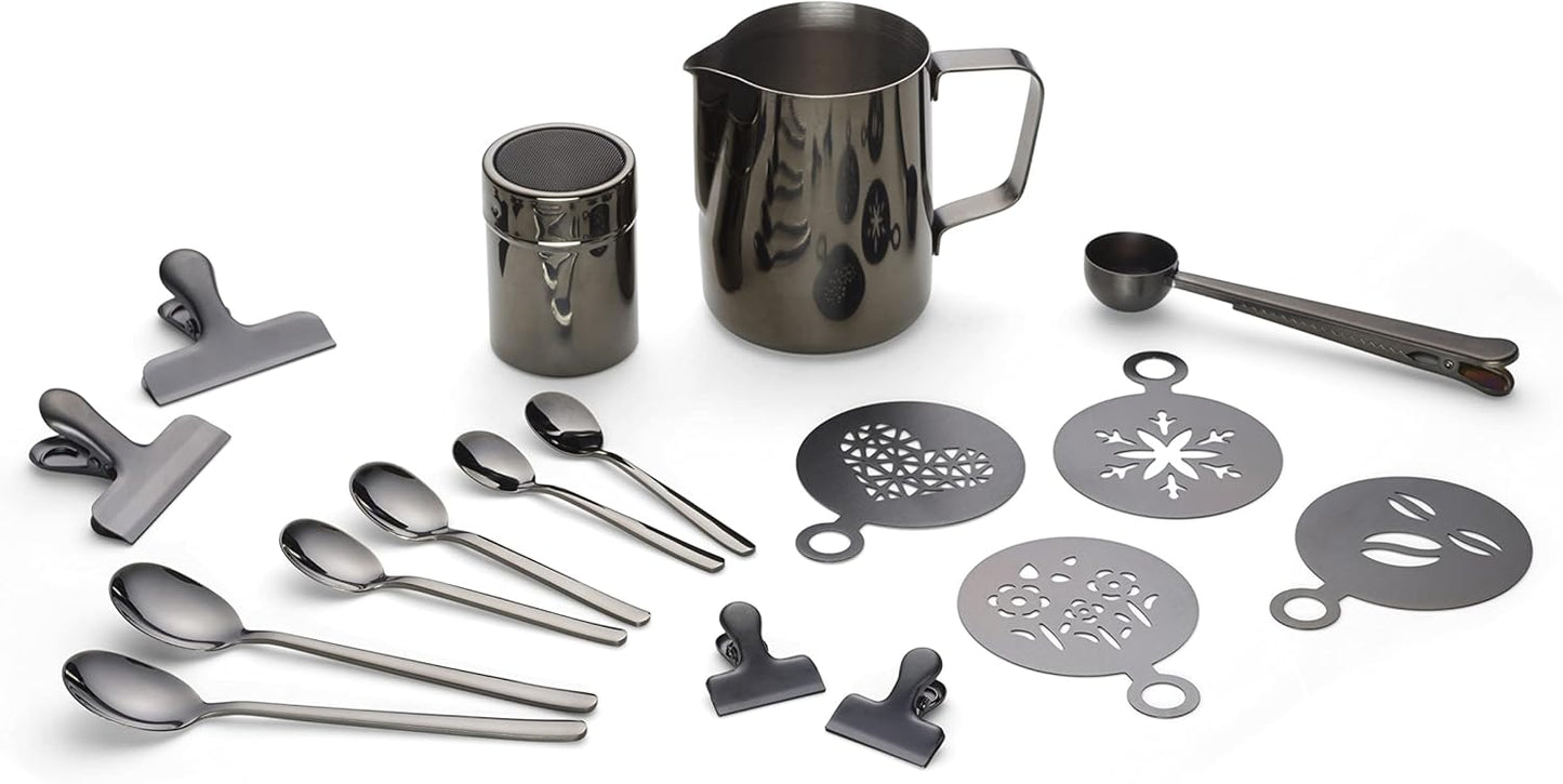 23-teiliges Kaffeezubehör-Set, Black-edition 600 ml