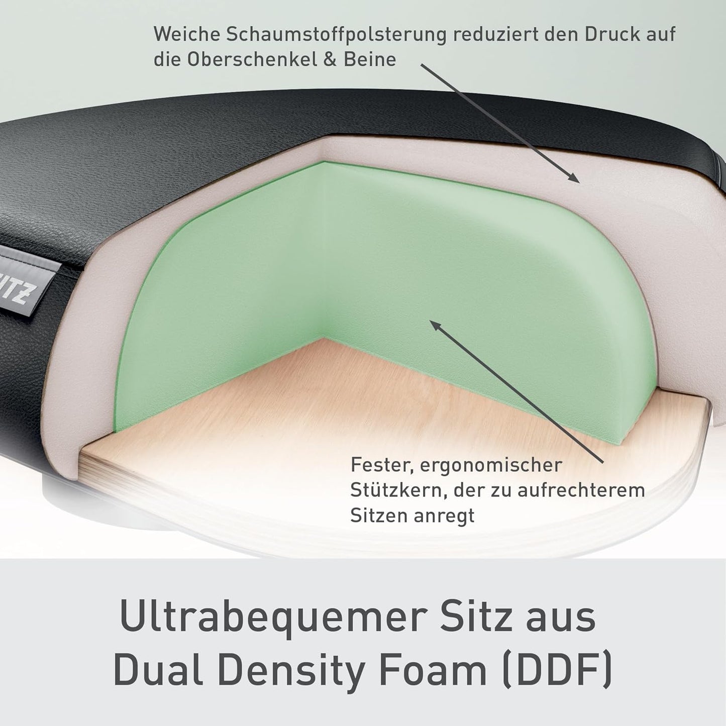 Ergonomischer Sitzhocker Ergo, Schwarz Sitzhocker mit Rollen