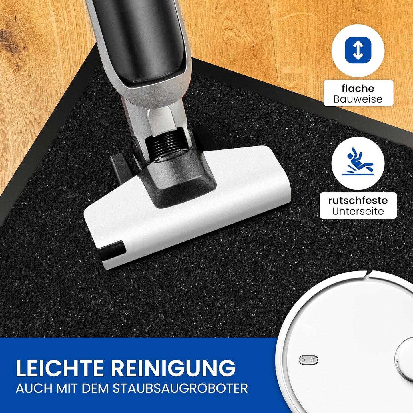 Rutschfeste Schmutzfangmatte, 70x120 cm, 70x120 Schwarz