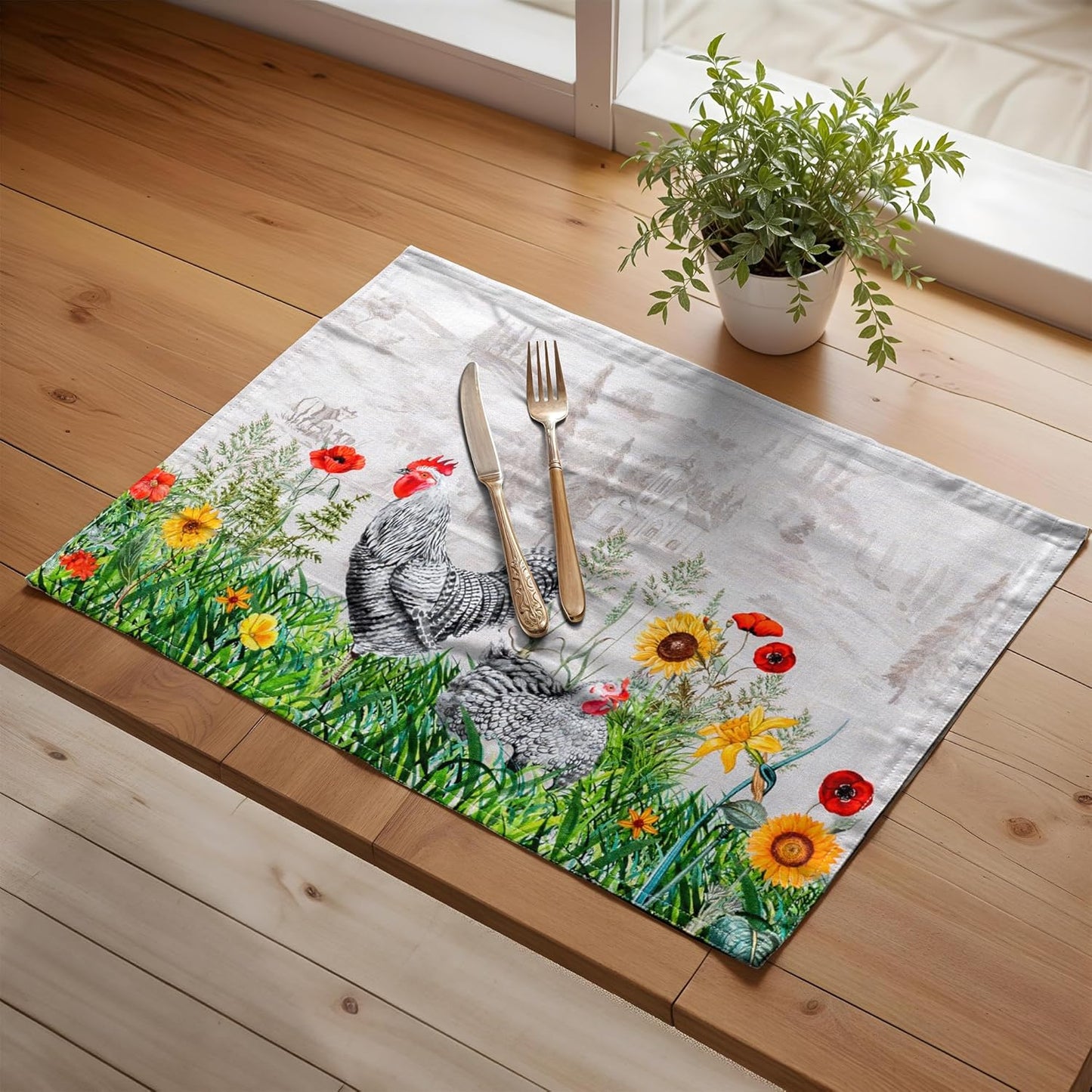 4-teiliges Tischset, 33cm x 48cm Basse Cour