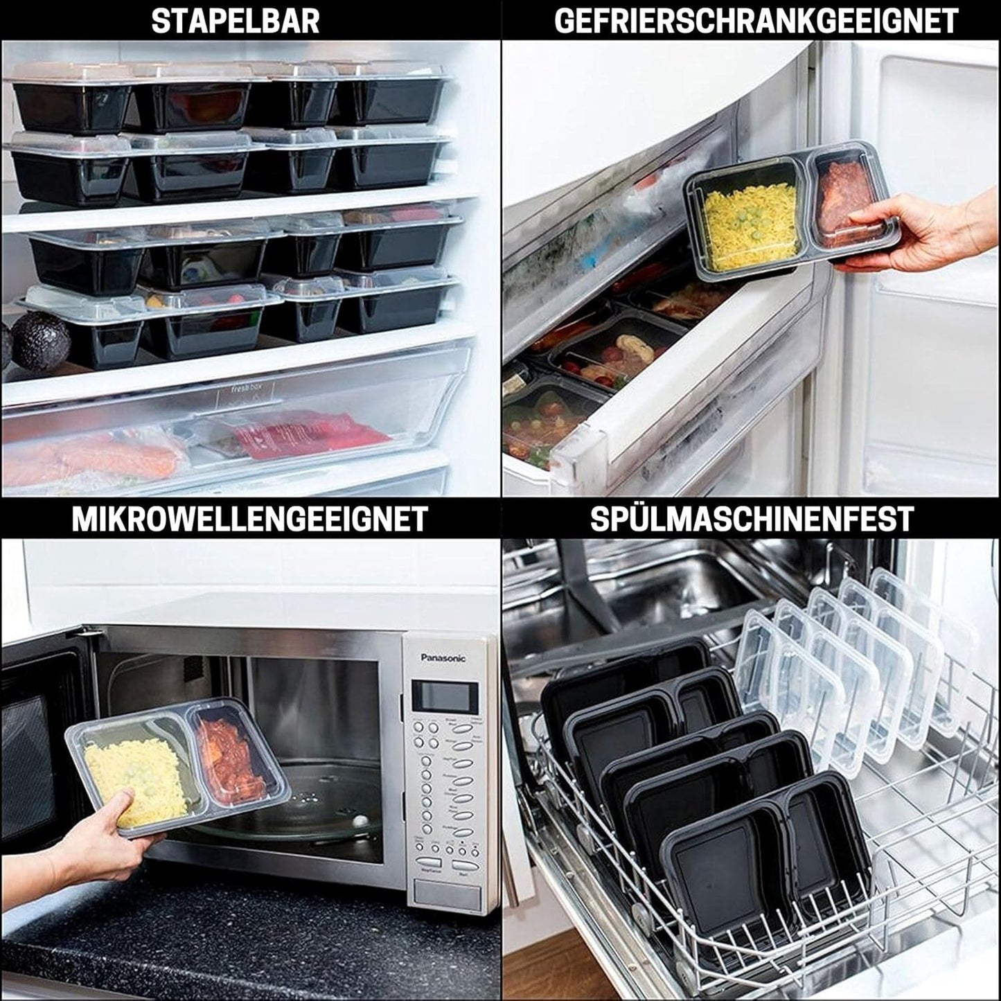 2-Fach Meal Prep Container, 20 Pack