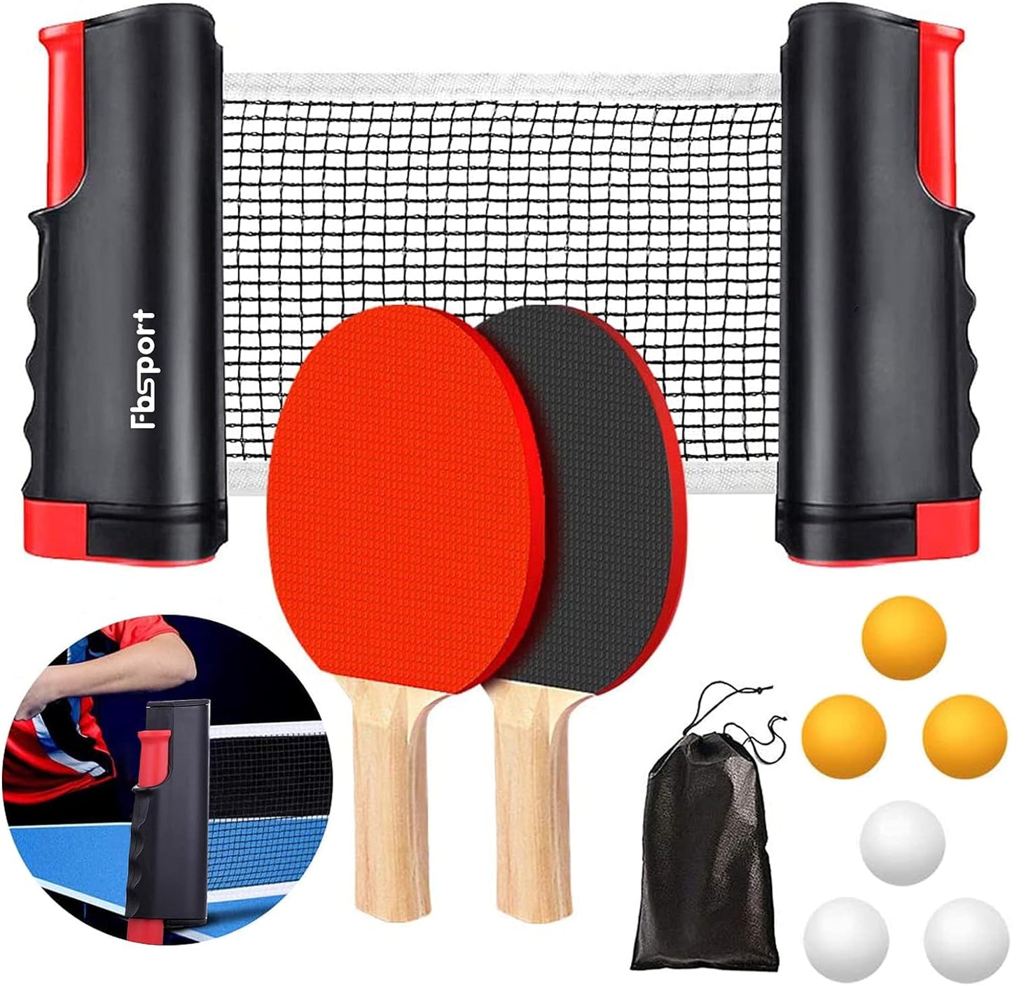 Tischtennis Set, Schwarz