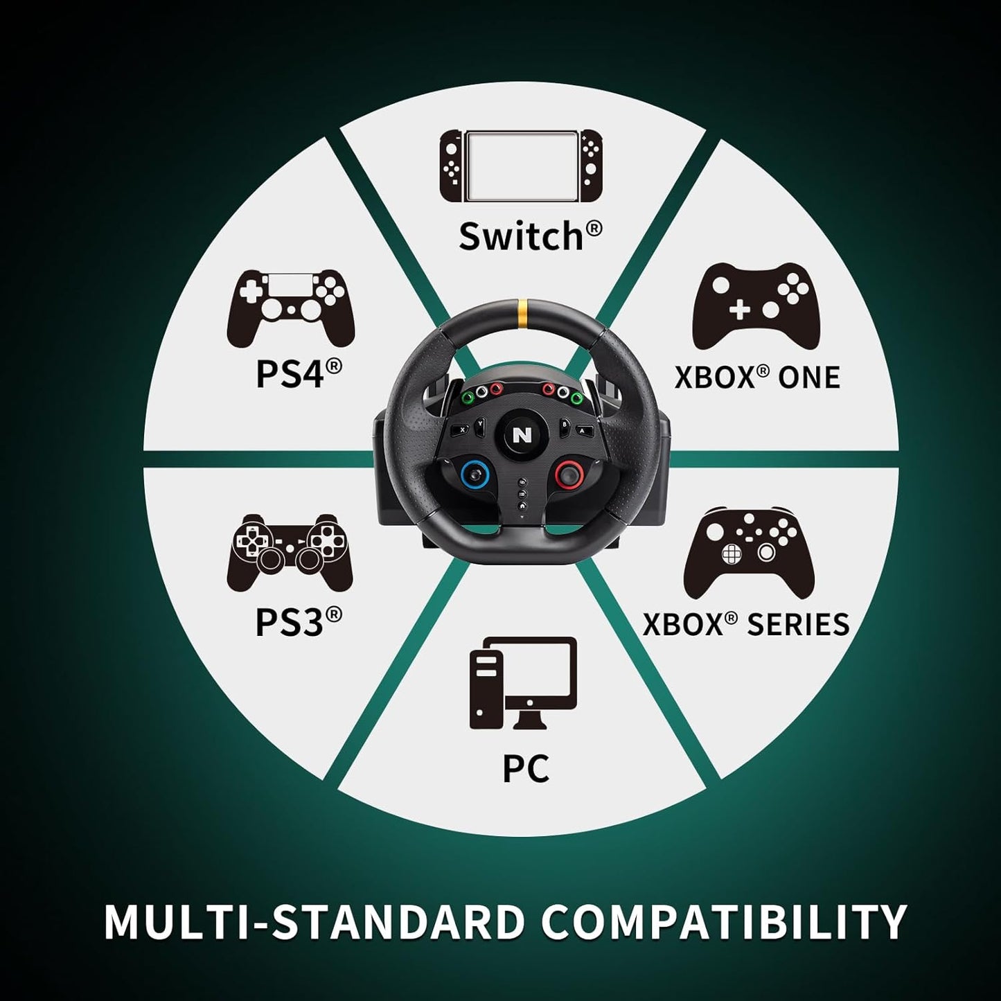 Drive Pro One V24 Gaming-Rennlenkrad mit Pedalen, Drive Pro ONE V24