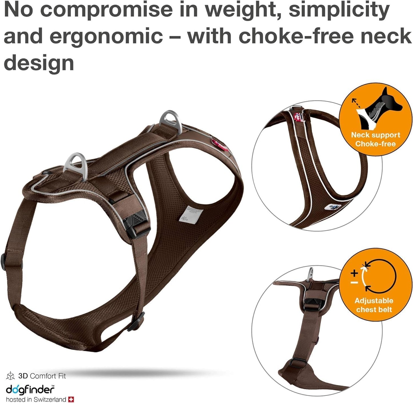 Belka Comfort Hundegeschirr, XS / braun