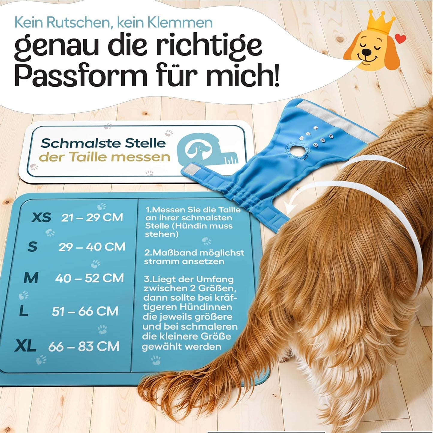 Hundewindeln für Hündinnen, Rot | Blau | Grün S (29 - 40cm)