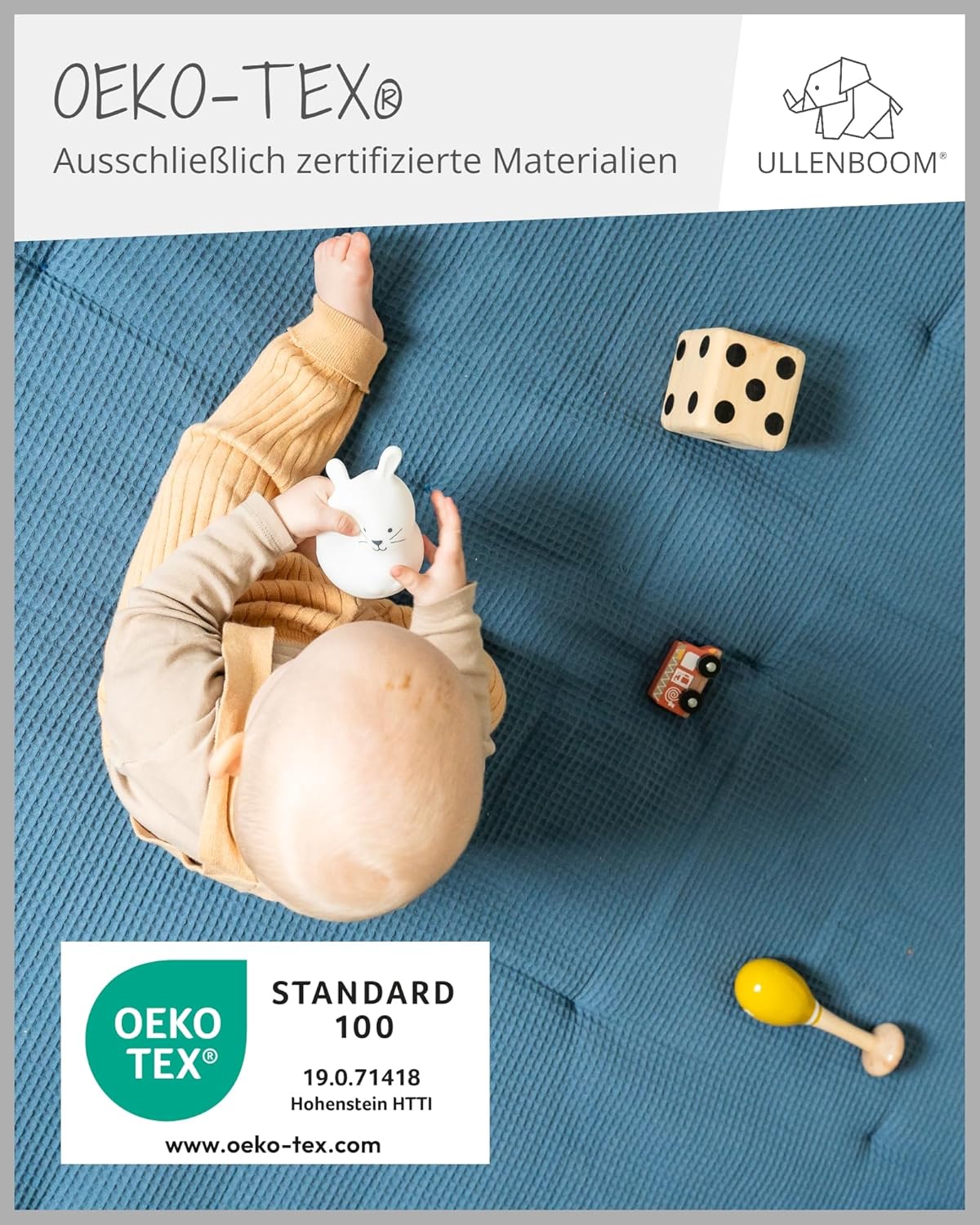 Baby-Krabbeldecke, 100x100 cm, Blau 100 x 100 cm