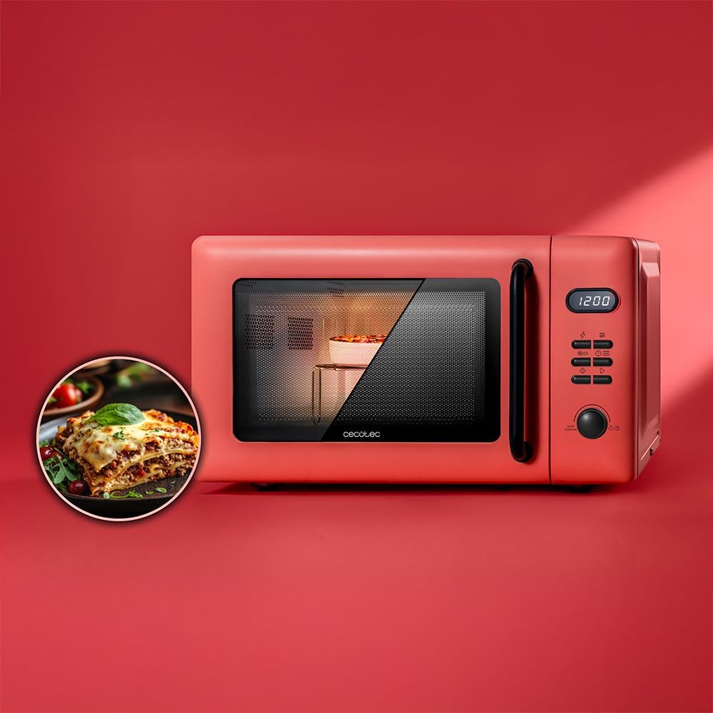 Digitale Mikrowelle mit Grill und Timer, Rot Digital | Grill