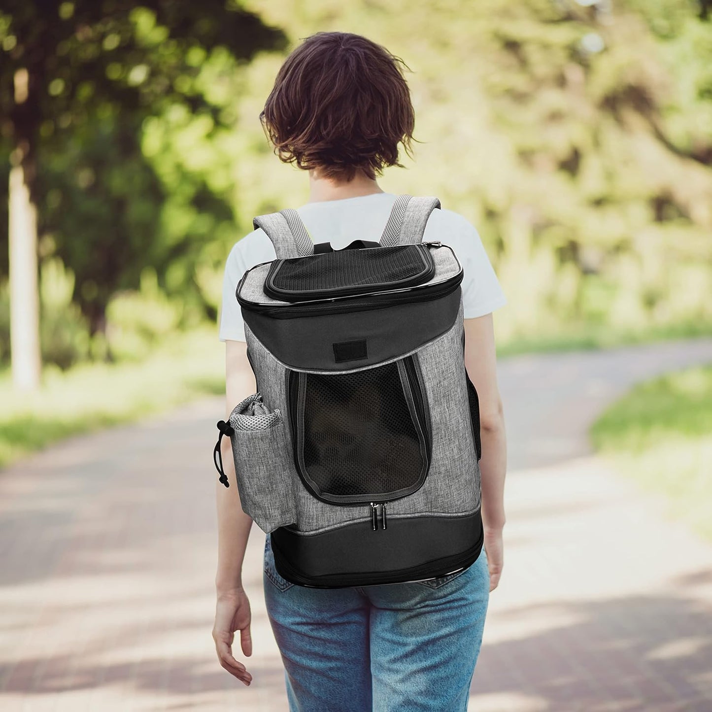 Haustier Rucksack bis 8 kg, Schwarz