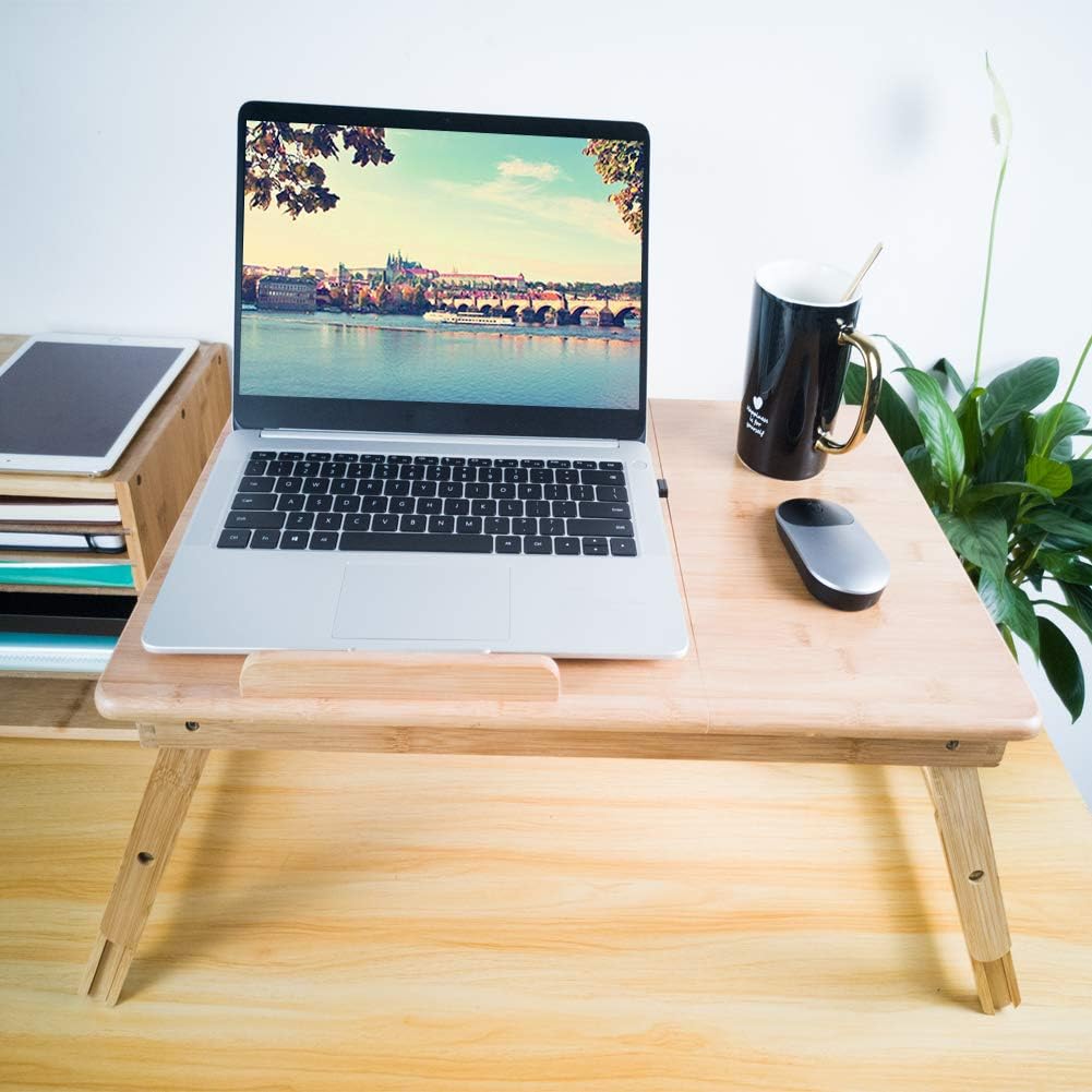 Höhenverstellbarer Laptoptisch, Gelb-1