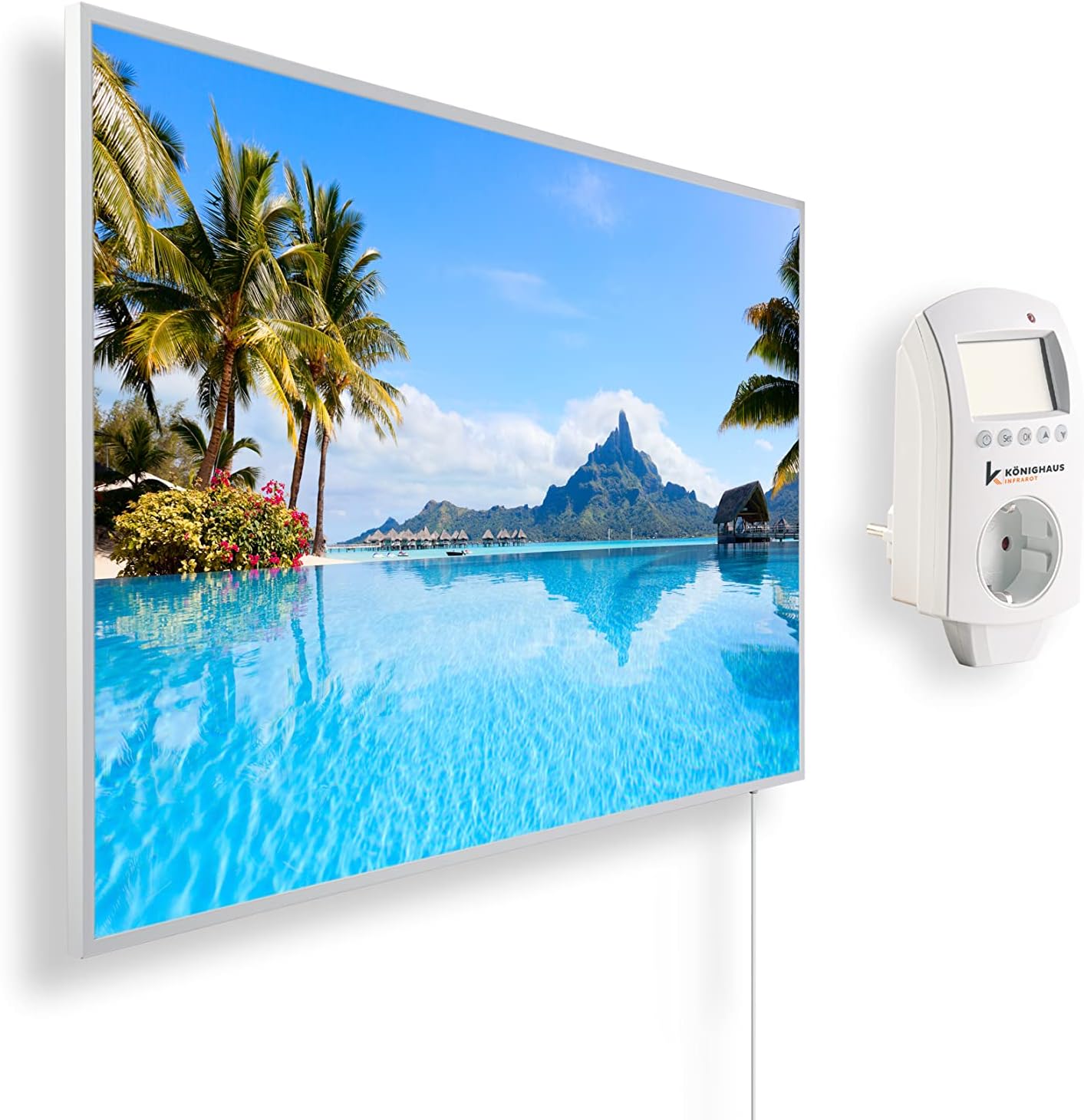 Infrarotheizung mit Bild Bora Bora Insel & Smart Thermostat, 300 Watt|01. Bora Bora Insel