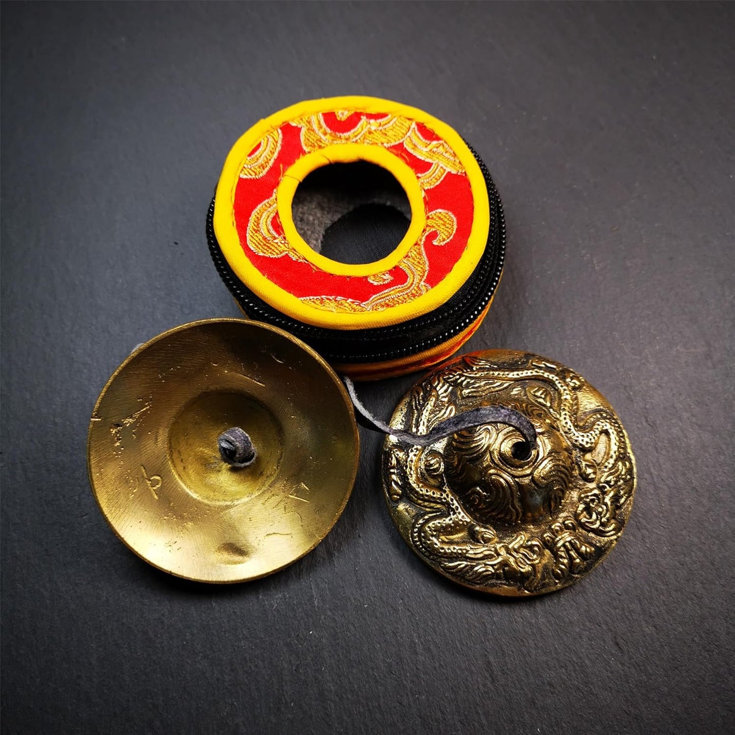 Tibetanische Fingerzimbeln für Meditation, Dragon(brass)