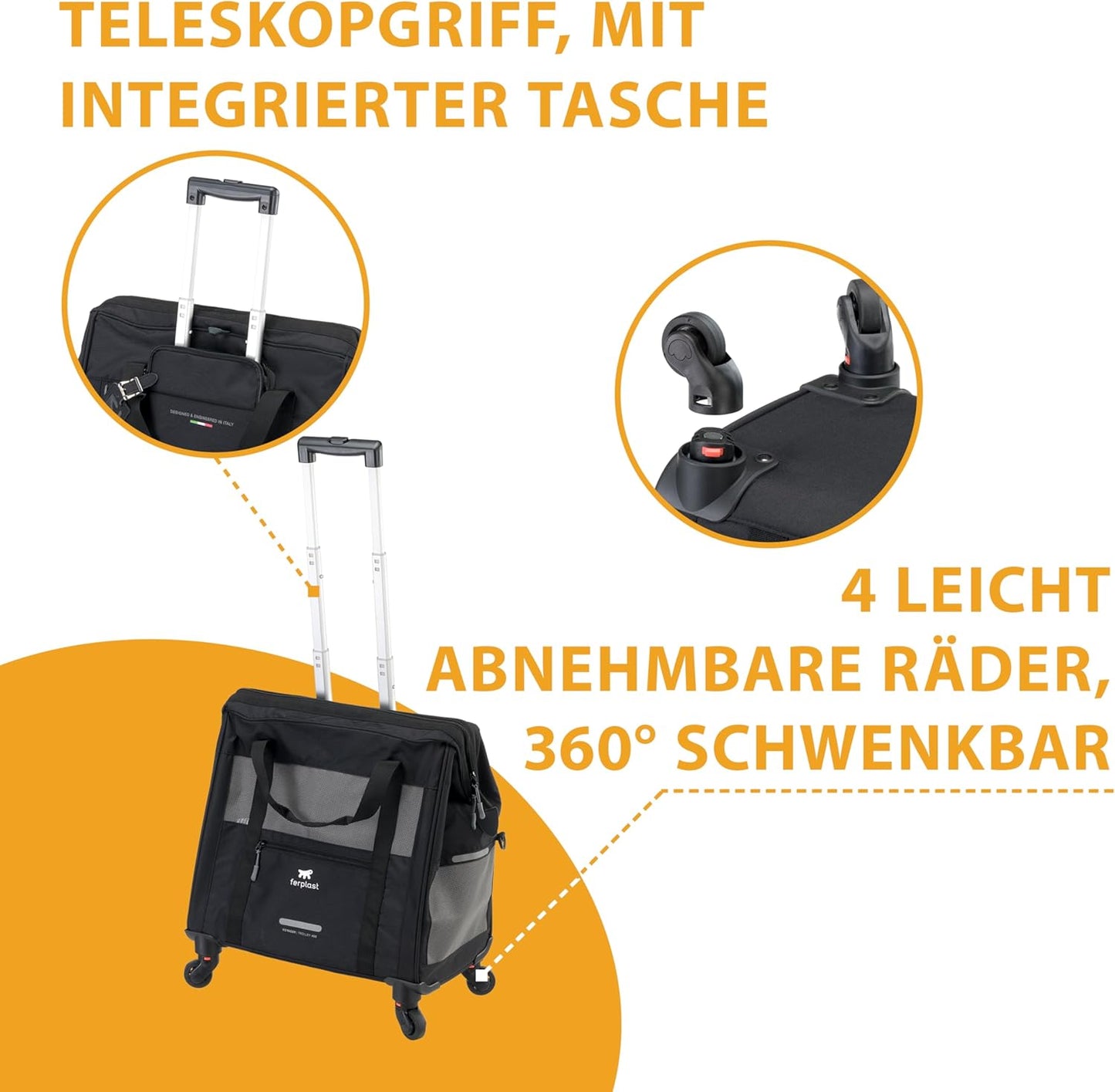 Hundebox Voyager Trolley mit ausziehbarem Griff
