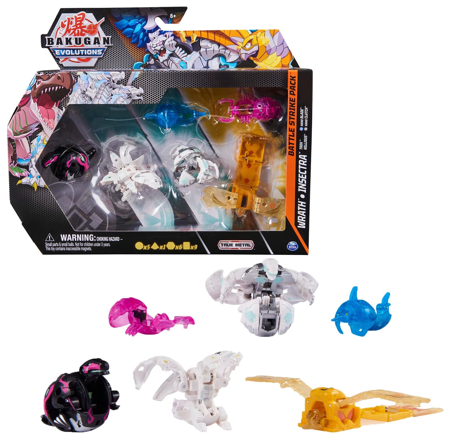 Bakugan Evolutions Battle Strike 6er-Pack, Geschicklichkeitsspiel, Mehrfarbig