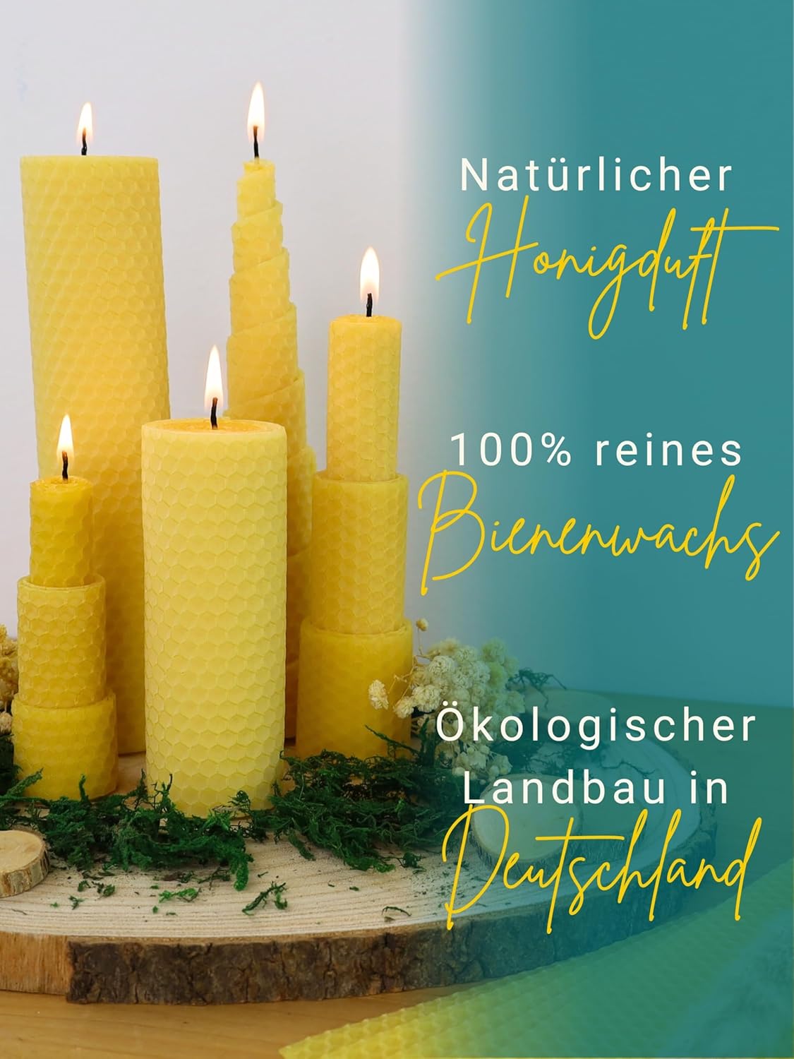 15 Stück Bienenwachsplatten für Kerzen, Gelb