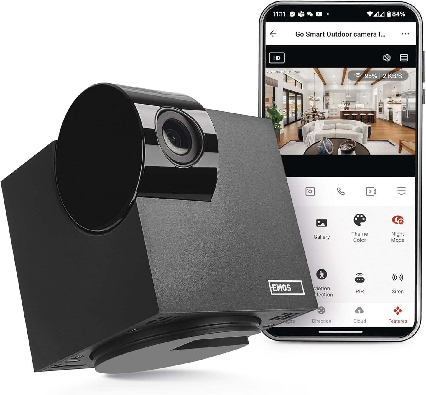 GoSmart Rotierende Überwachungskamera IP-110 CUBE mit WiFi, 3 Megapixel