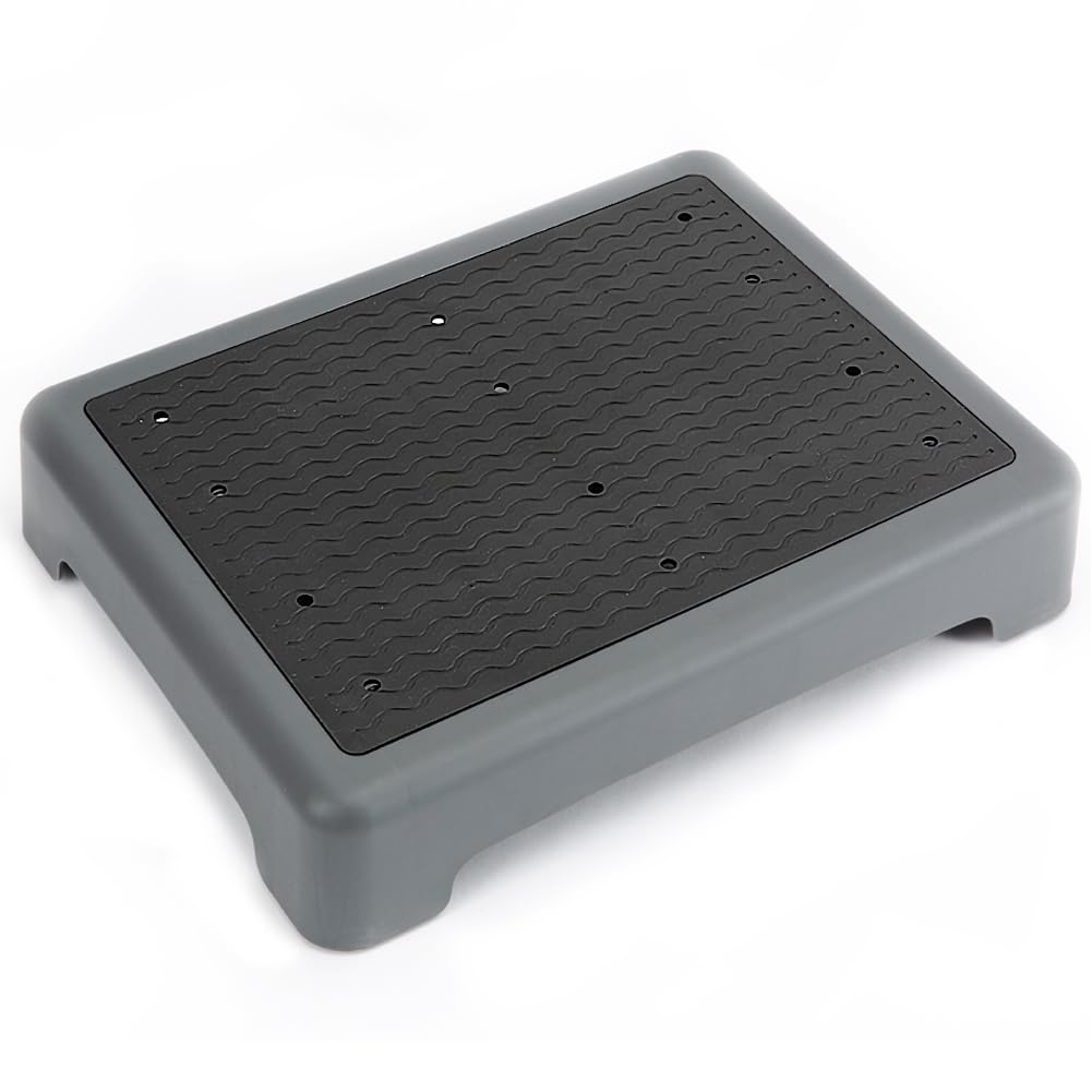 Rutschfester Ein-Stufen-Hocker, Grey, Black