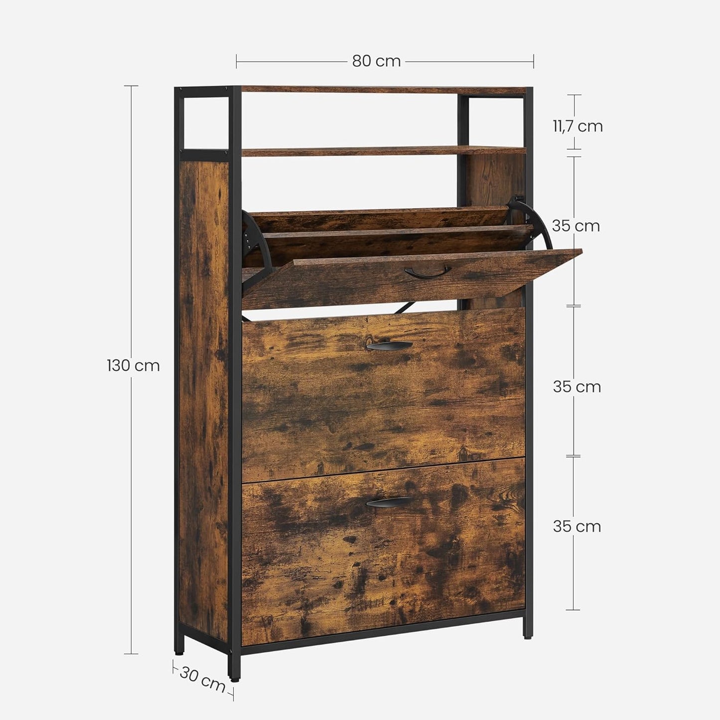 Schmaler Schuhkipper mit 3 Klappen, 3 Klappen (80L x 130H cm)