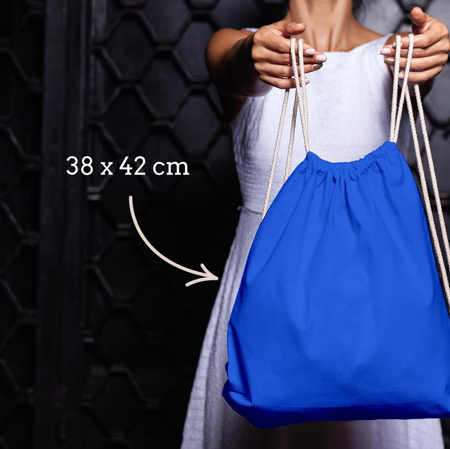 10er-Set Turnbeutel, Royalblau 38 x 42 cm