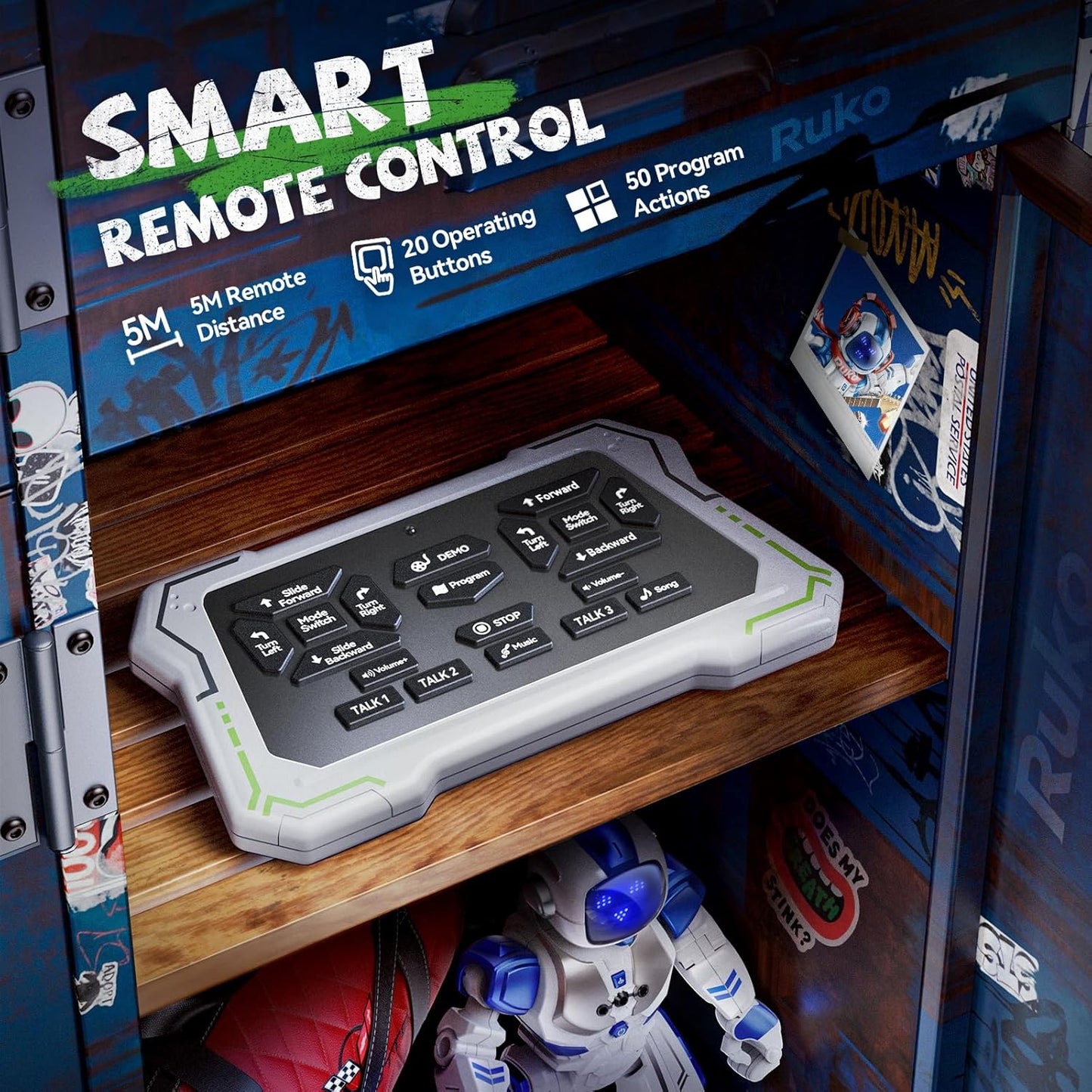 Programmierbarer Roboter, Blau + Weiss