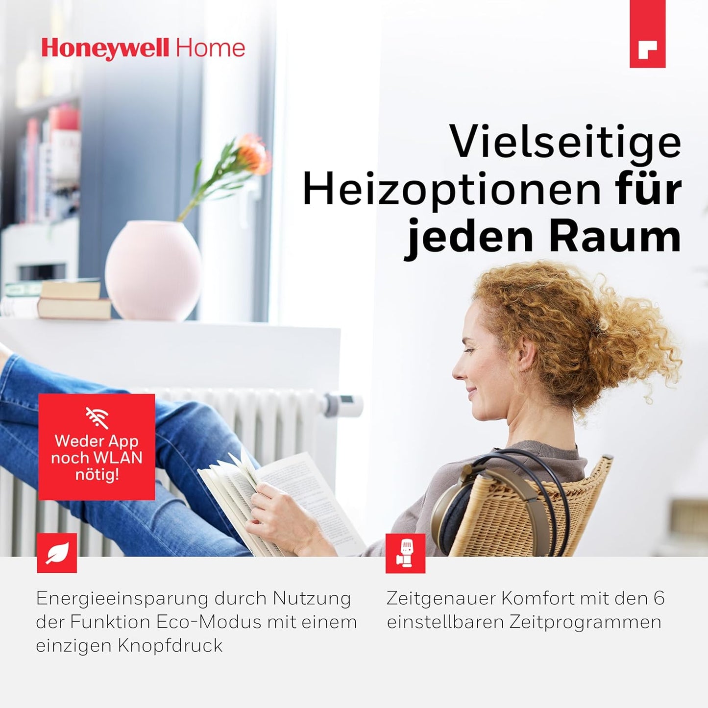 Intelligenter Heizkörperregler Rondostat HR27, Neue Version, 1er-Pack, Eco-Modus, 6 Zeitschaltpunkte