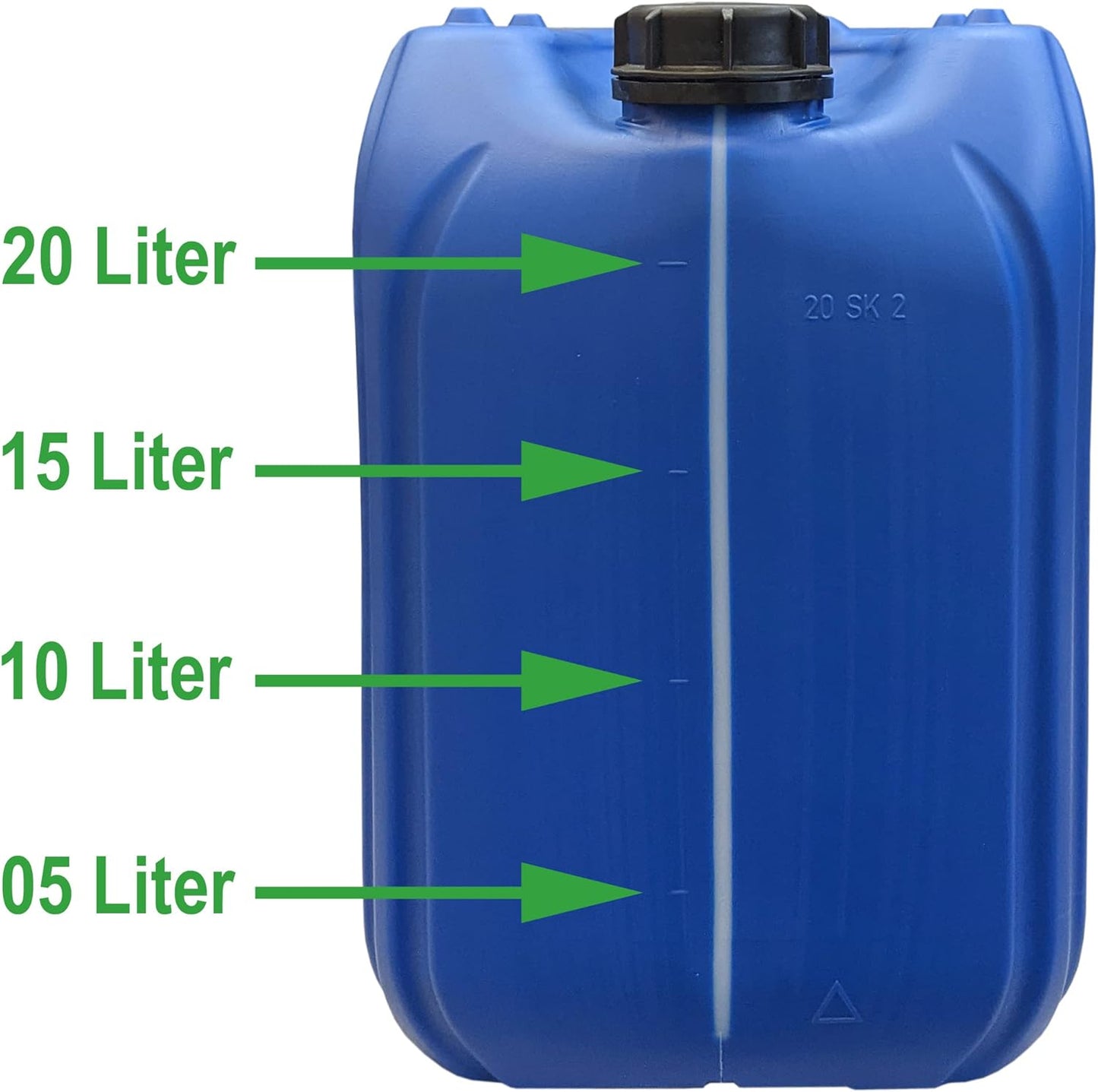 6er-Set Wasserkanister 20 L mit Auslaufhahn und SIchtstreifen