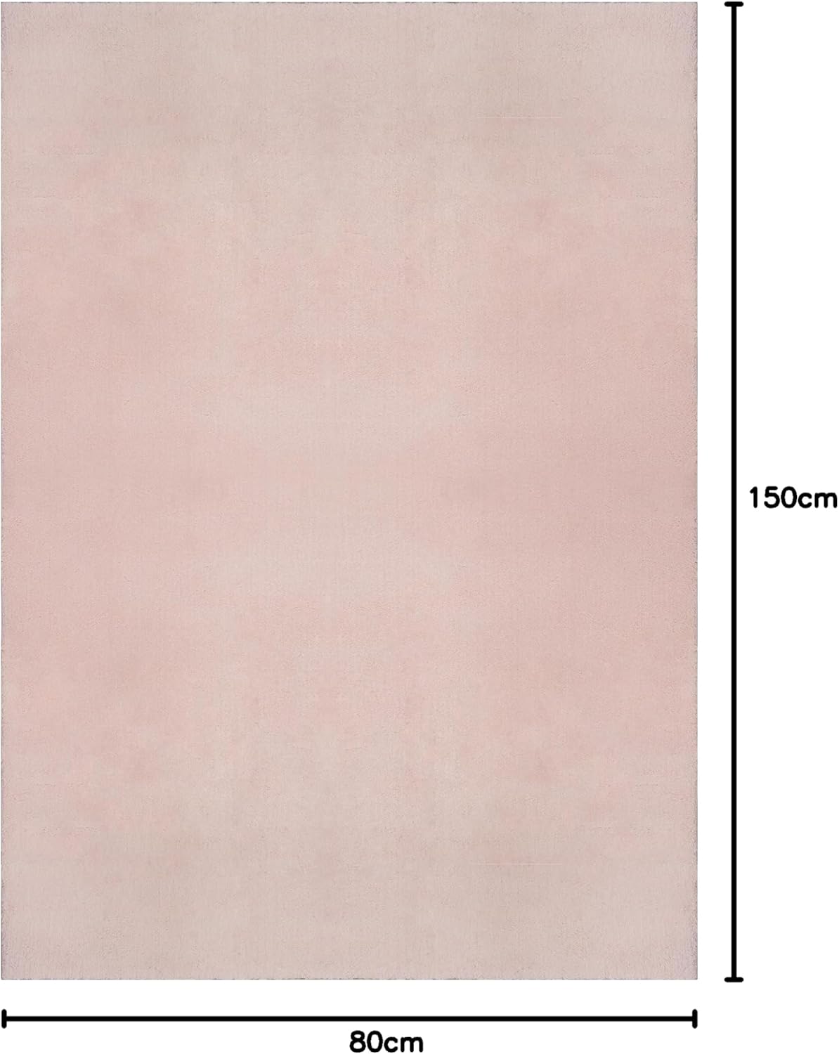 Relax Badezimmerteppich, rutschfest, flauschig und waschbar, 80 x 150 cm Blush