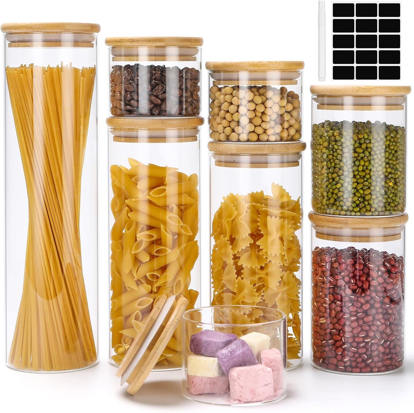 ‎8er Vorratsgläser-Set mit Holzdeckel, 8 Pack - B