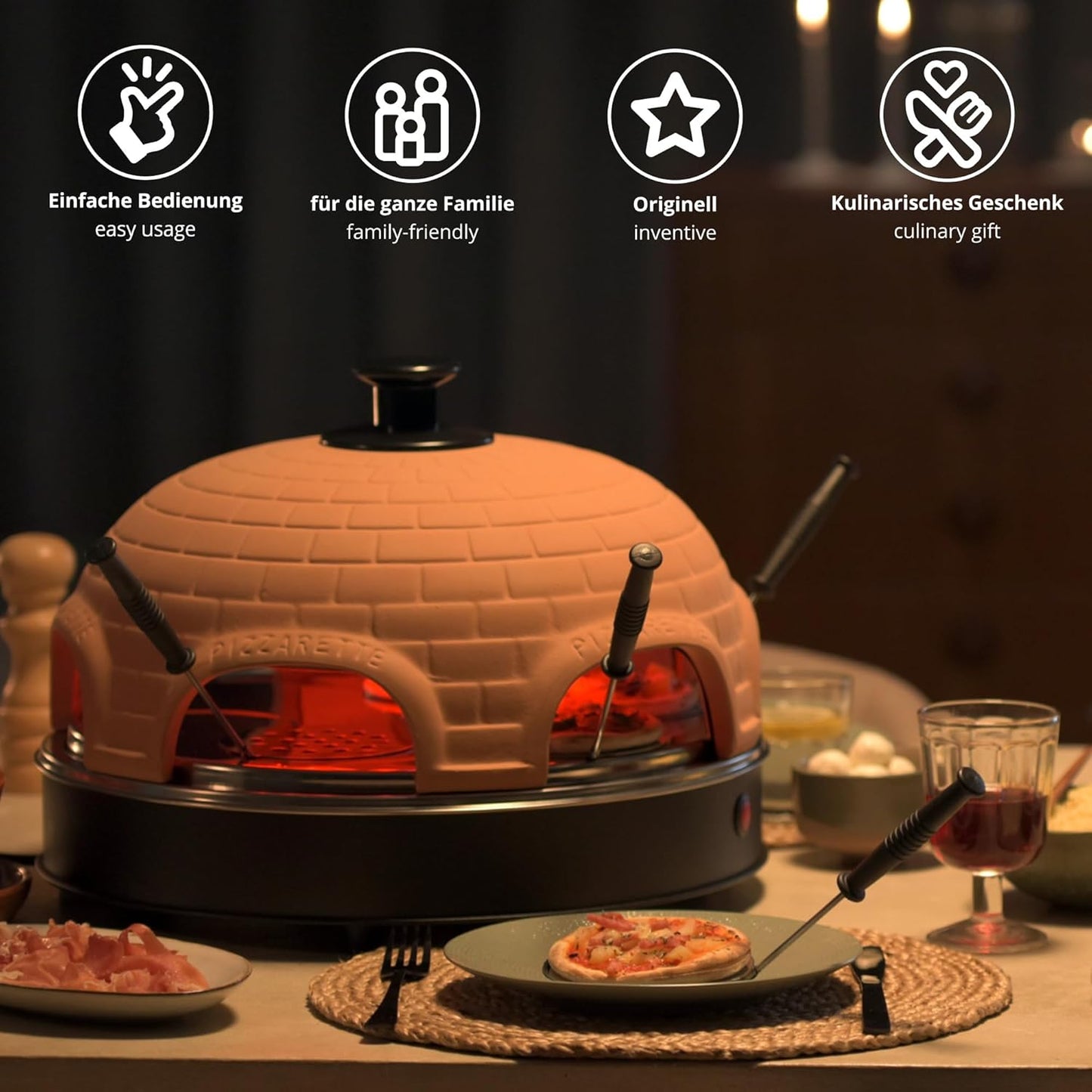 Pizza-Mini-Ofen mit Pfännchen