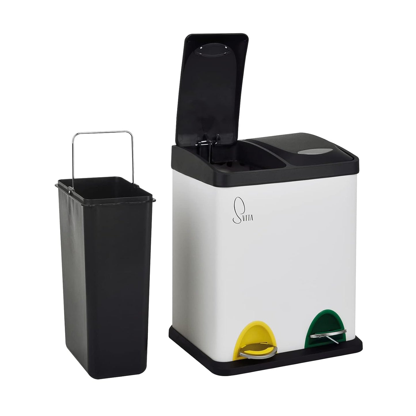 Treteimer TC2X8, 2x8 Liter, mit Softclose-Deckel, Weiss