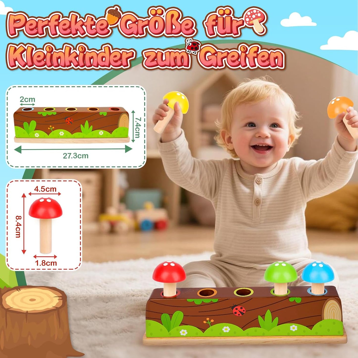 Pop Up Mushroom Bouncing Toy, pop up spielzeug