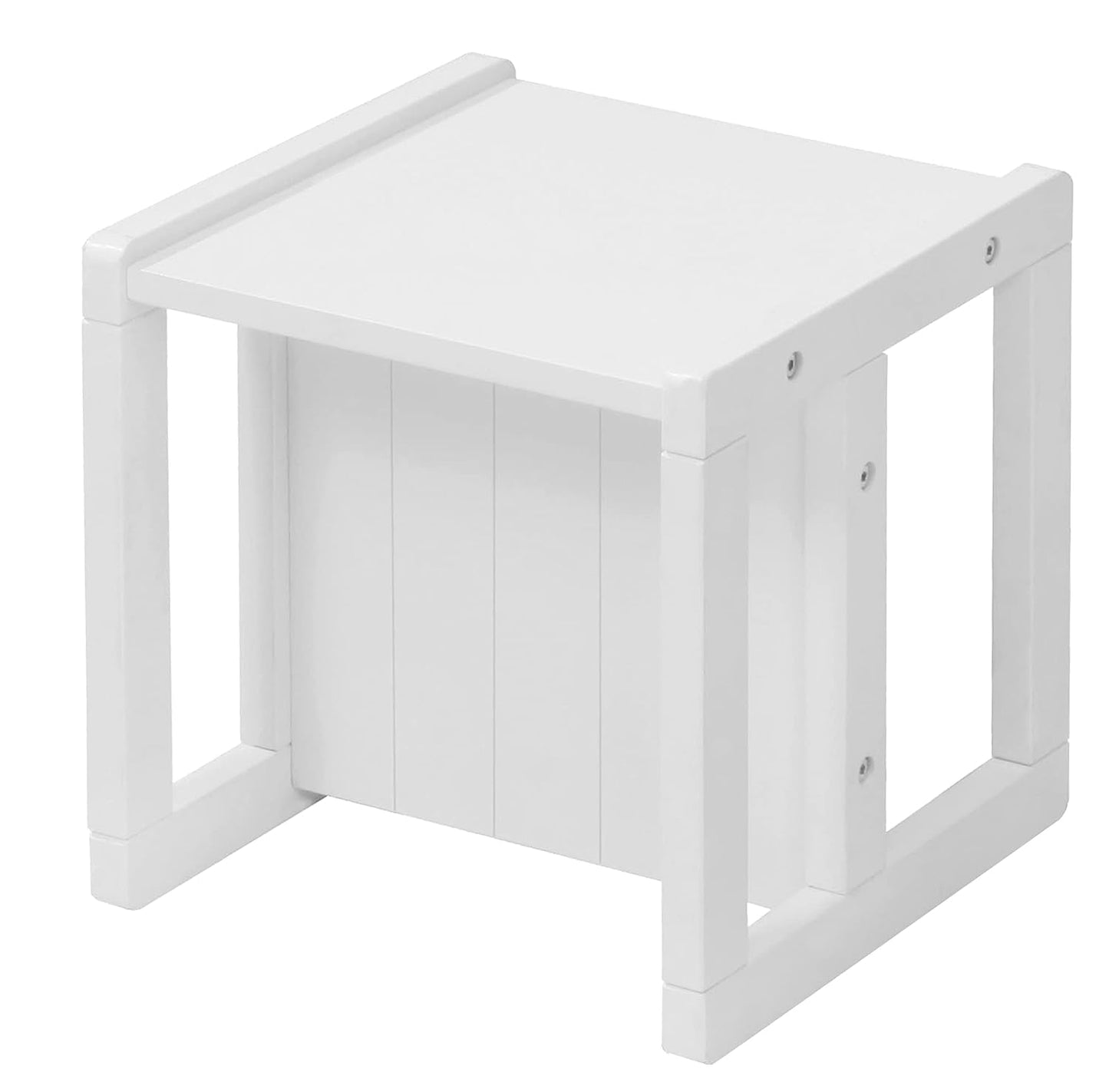 Multifunktionaler Kinder-Wendehocker mit 3 Sitzhöhen, Weiss/Opulenter Garten Sitzhocker
